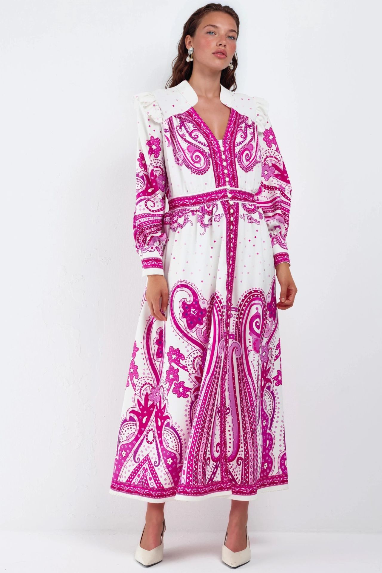MSN V-Neck Paisley Maxi Dress with Slit 7