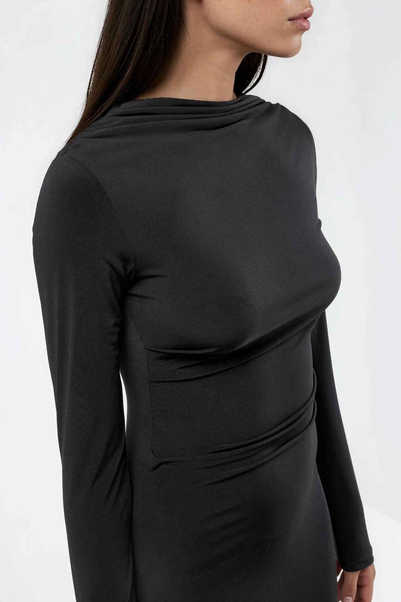BUSEM Fitted Maxi Dress with Drape Detail 6