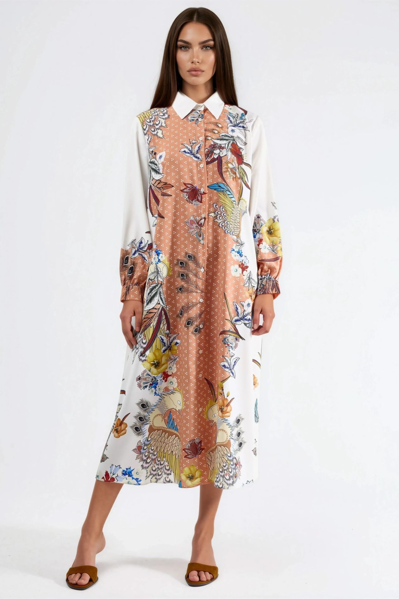 MSN Floral Maxi Dress with Button Closure 4