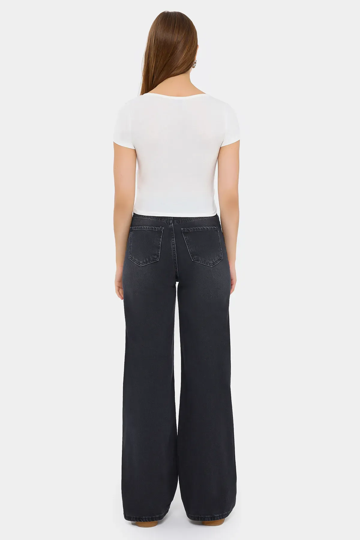 Basic Short Sleeve Woven T-Shirt with Scoop Neck 4