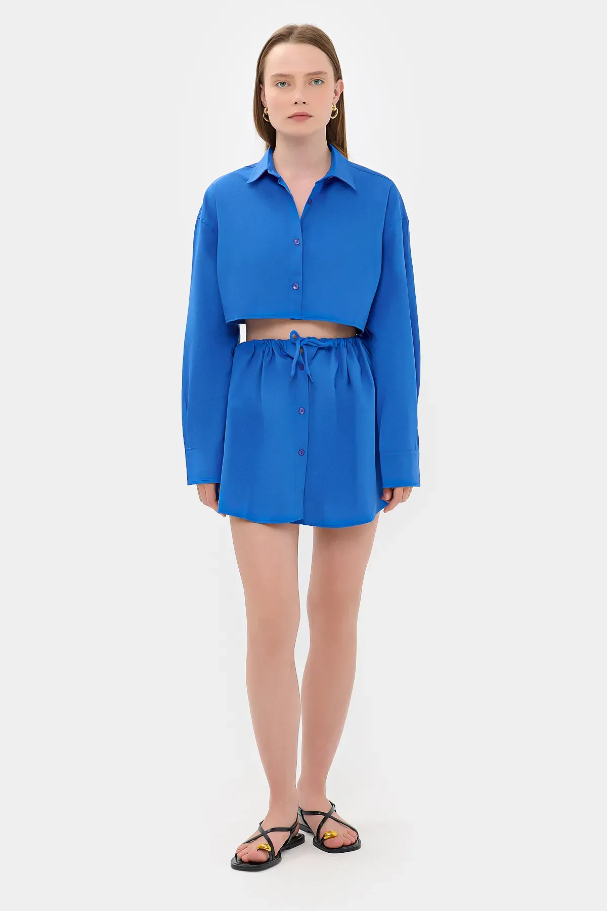 Loose Sleeves Oversized Crop Shirt 2