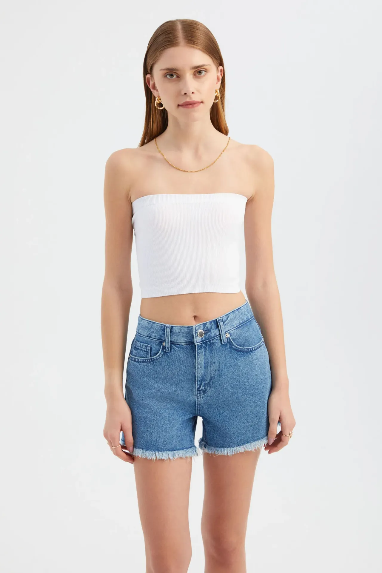 Strapless Basic Crop Top