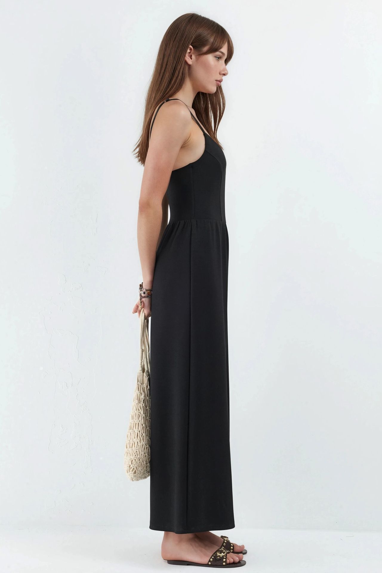 Modal Touch V-Neck Long Knit Jumpsuit 4
