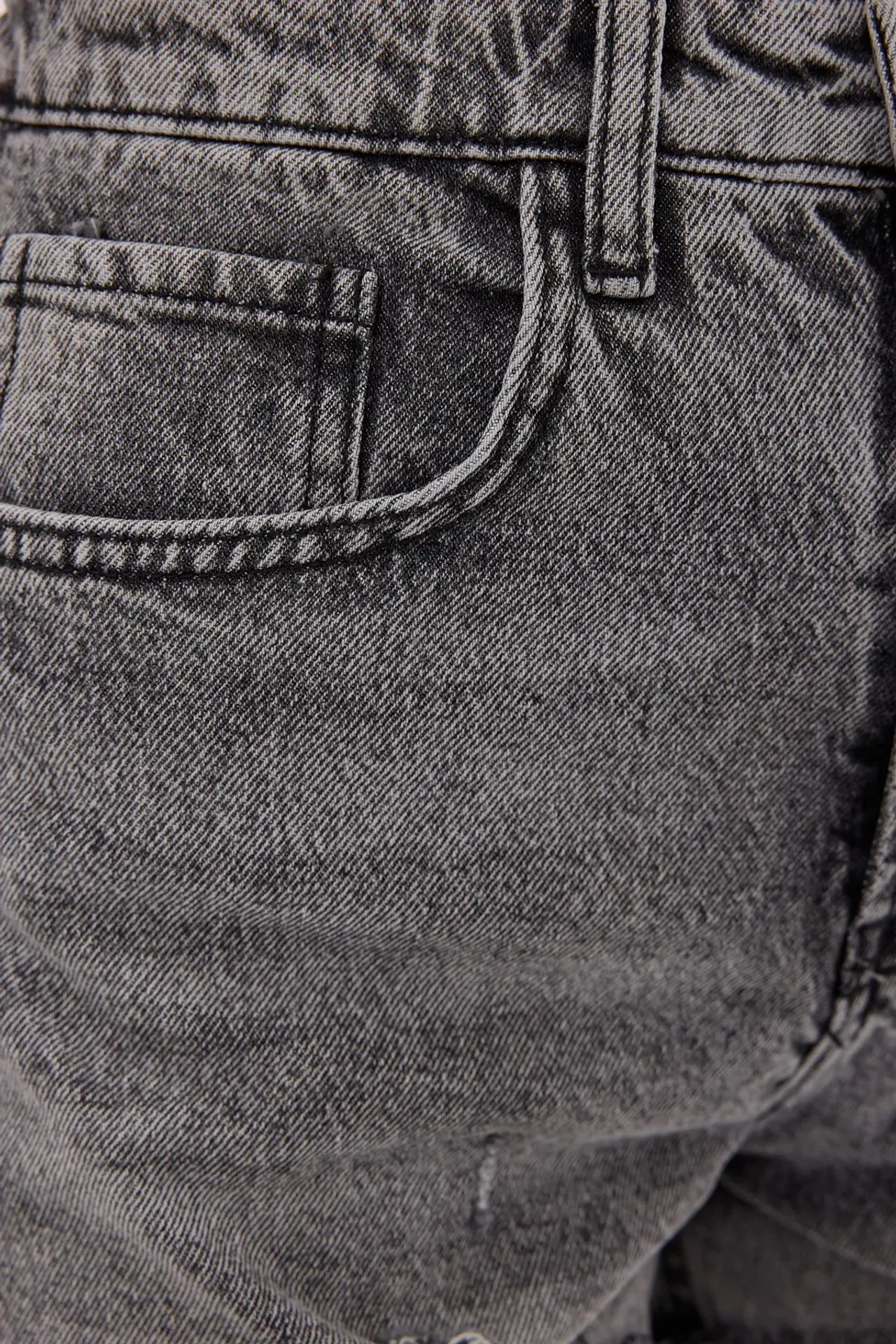 High-Waist Ripped Denim Mini Shorts