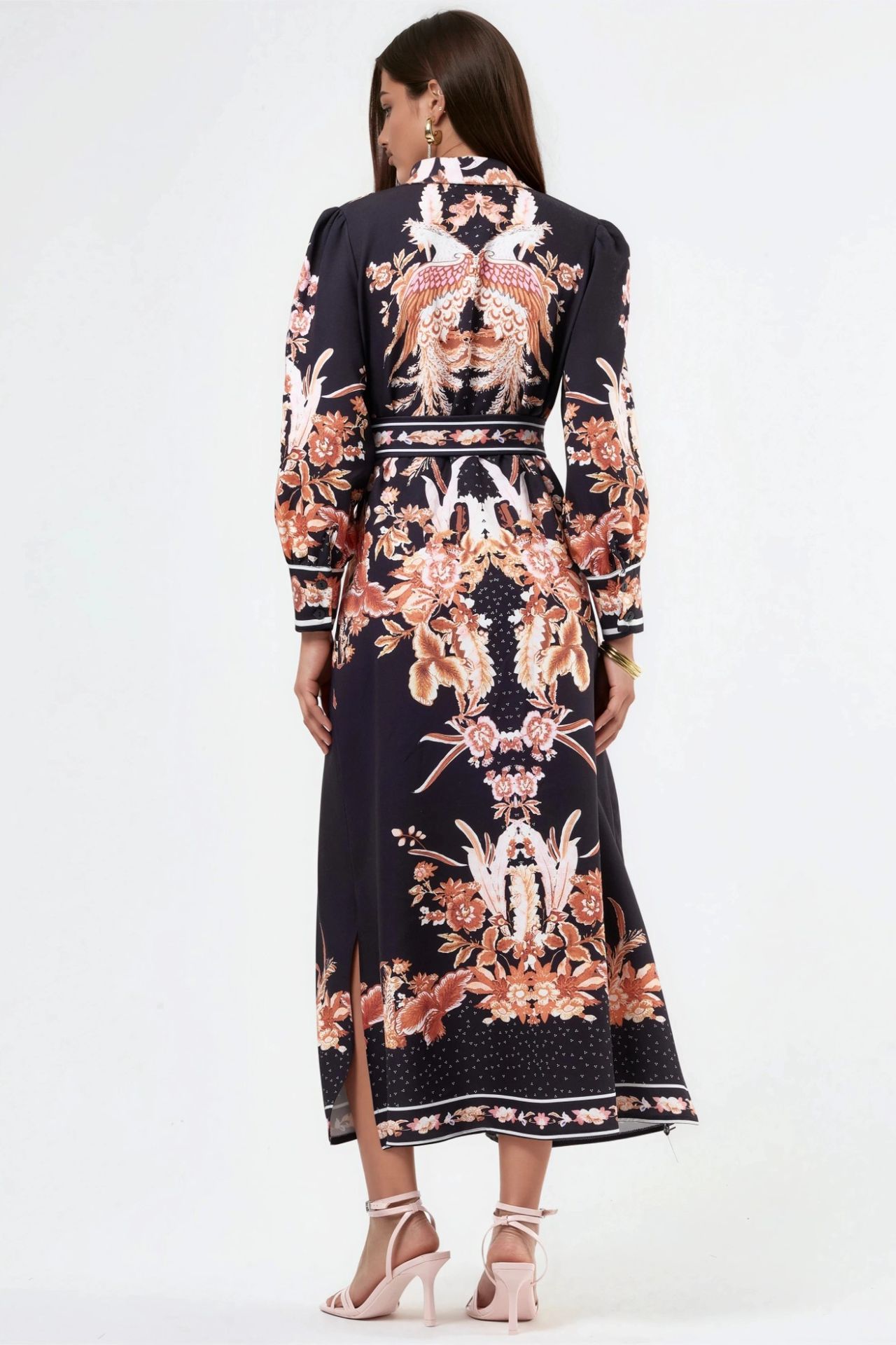 MSN Floral Maxi Shirt Dress with Belt 3