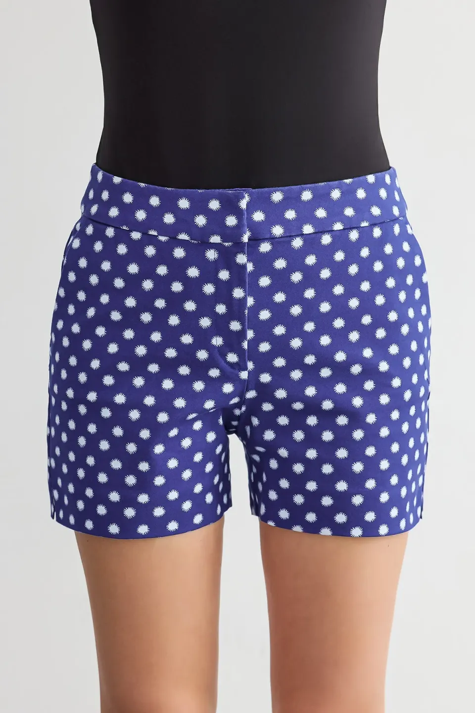 Checked High-Waist Elastic Waist Shorts
