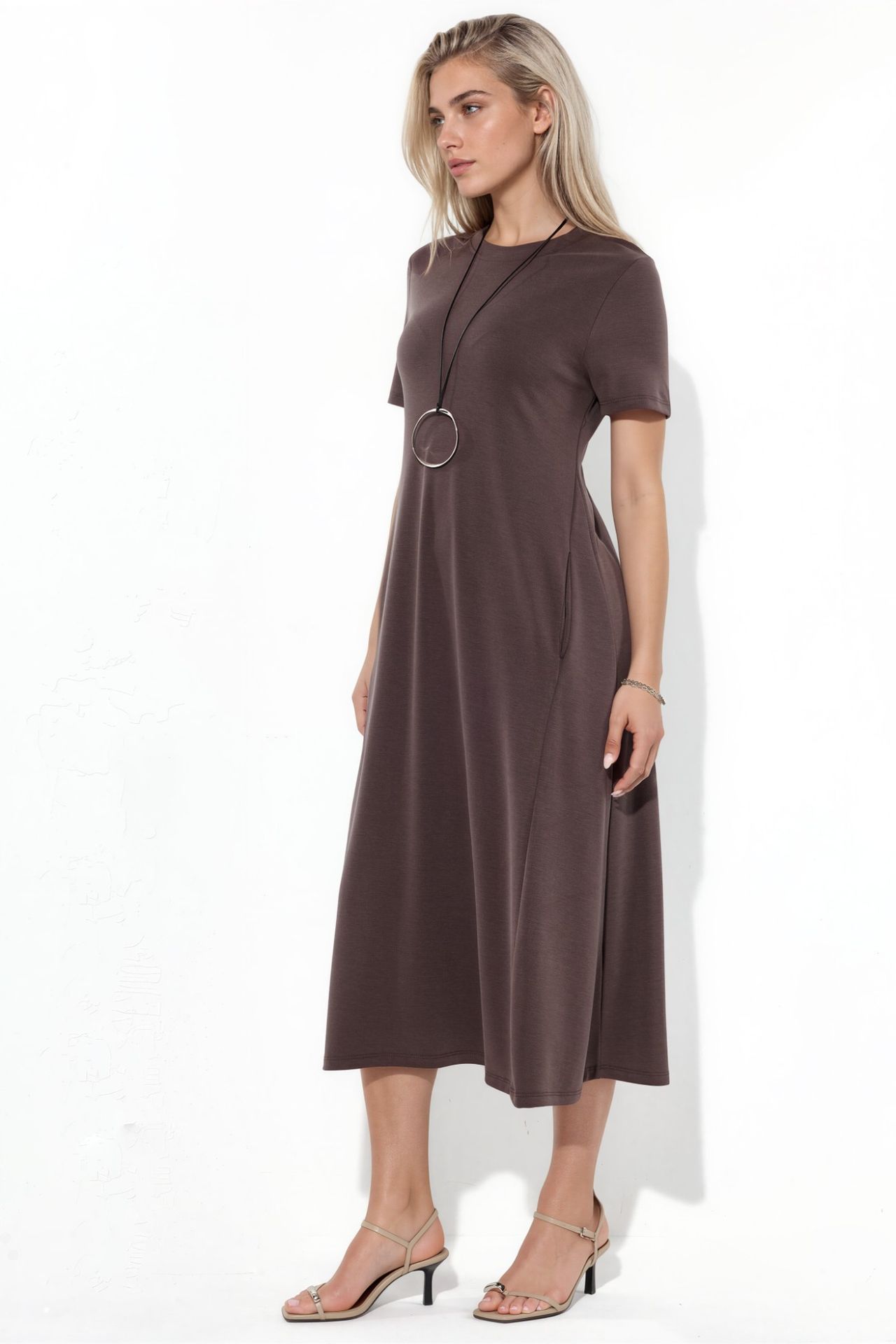 BUSEM Straight Midi Jersey T-Shirt Dress 2