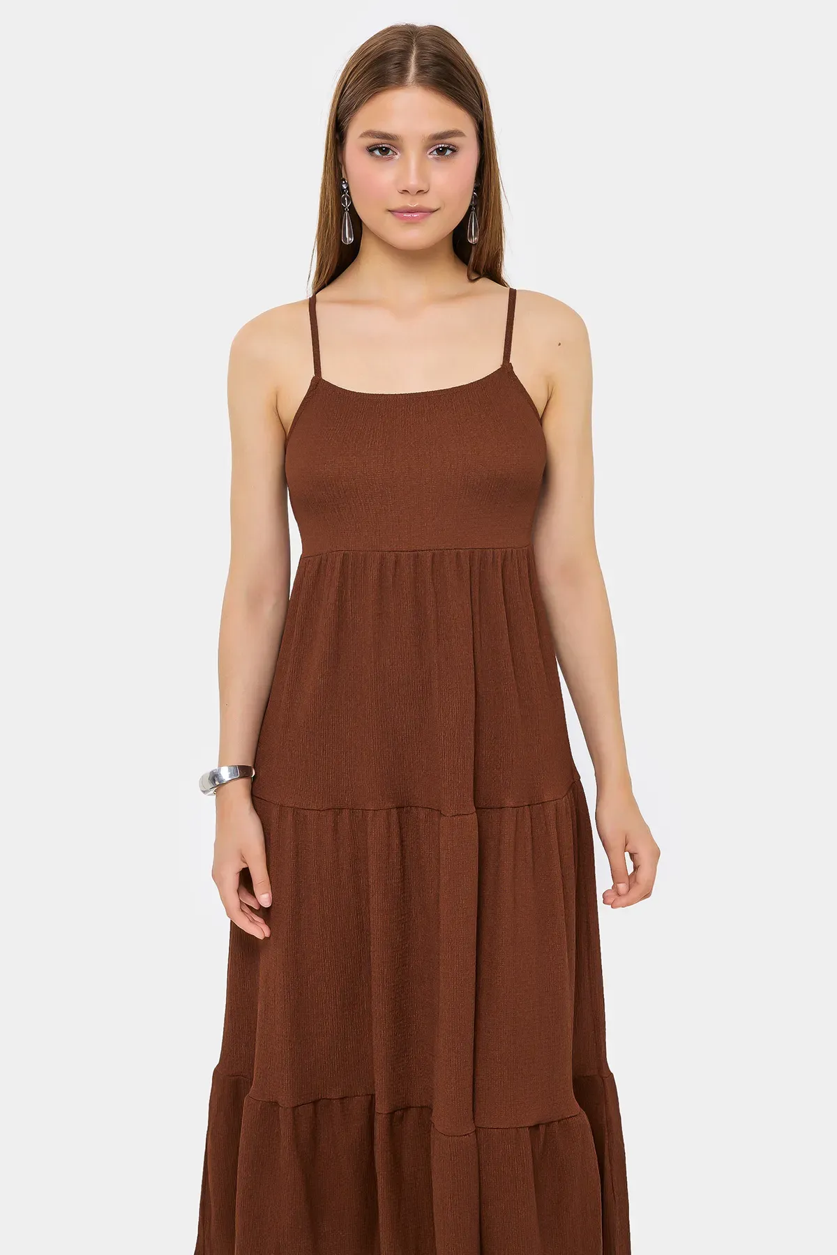 Spaghetti Strap Tiered Midi Dress 3