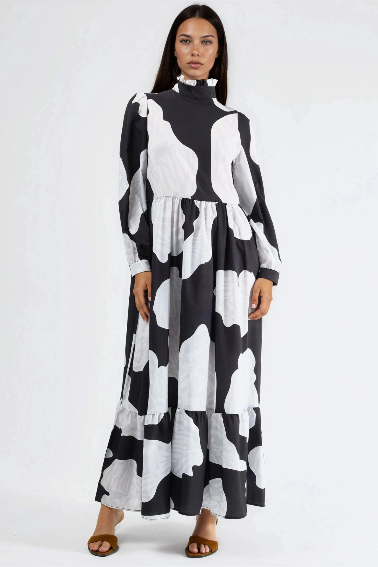 MSN Maxi Dress with Tie Detail and Half Turtleneck 5