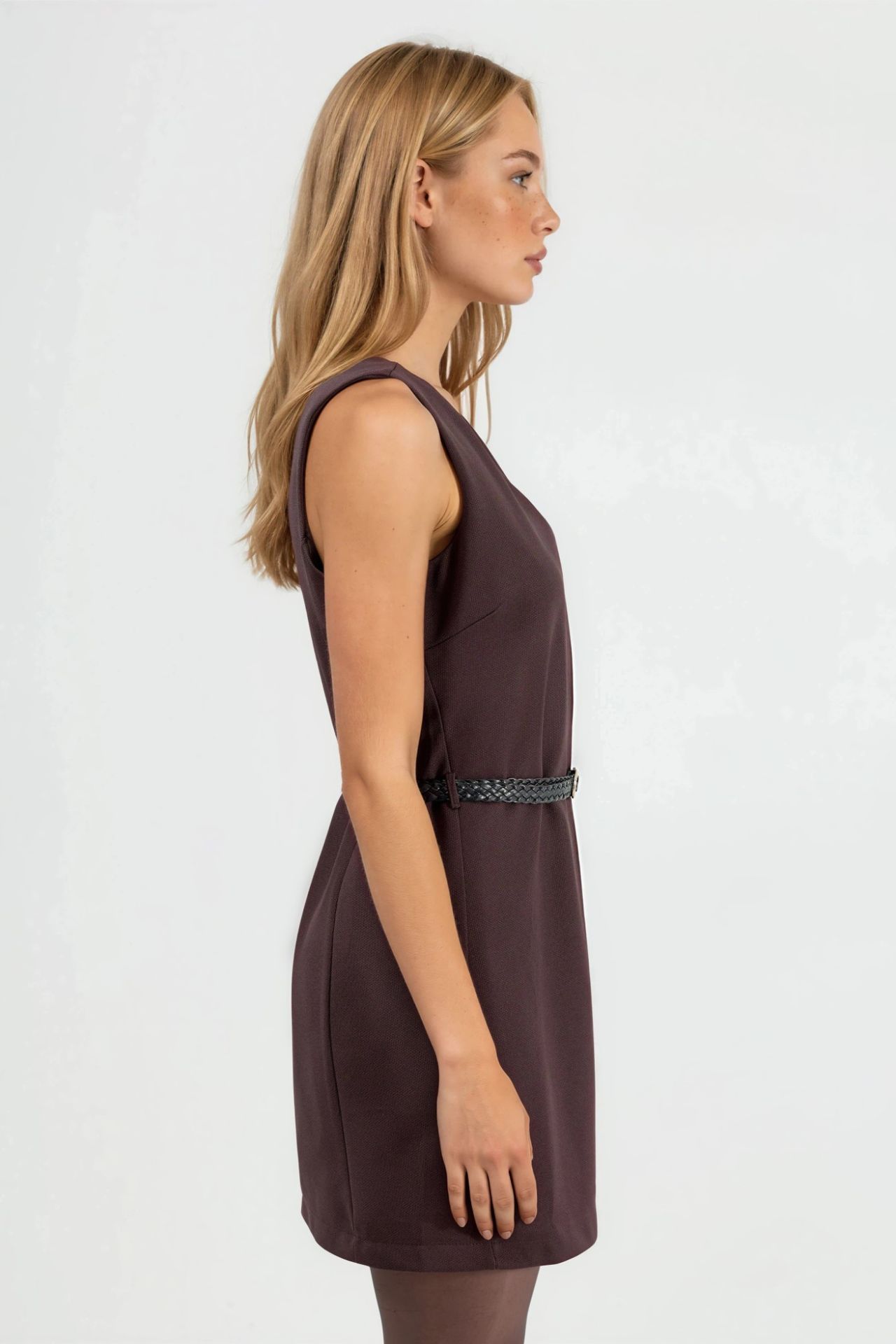 V-Neck A-Form Fit Mini Dress 3