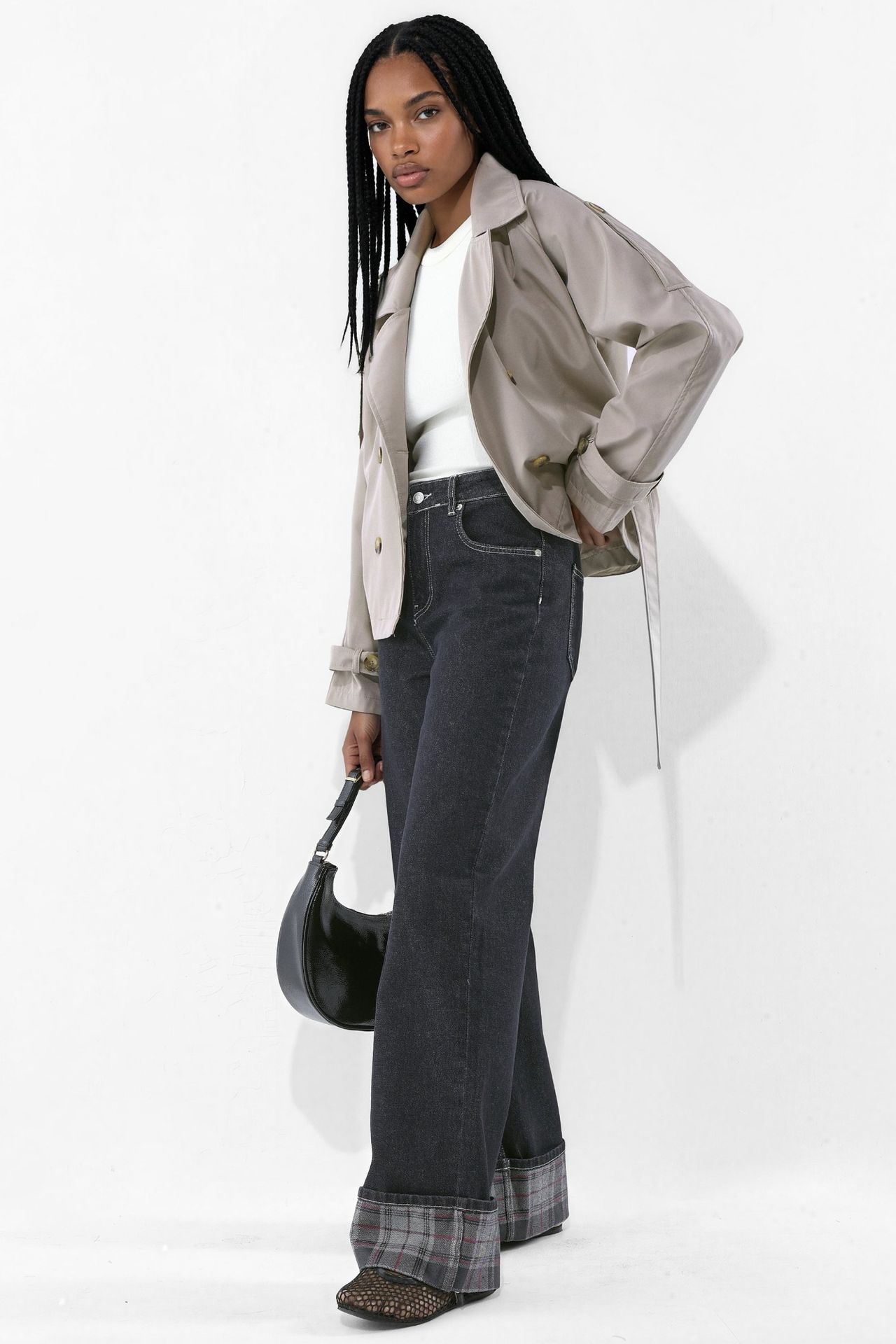 Short Double-Breasted Trench Coat 3