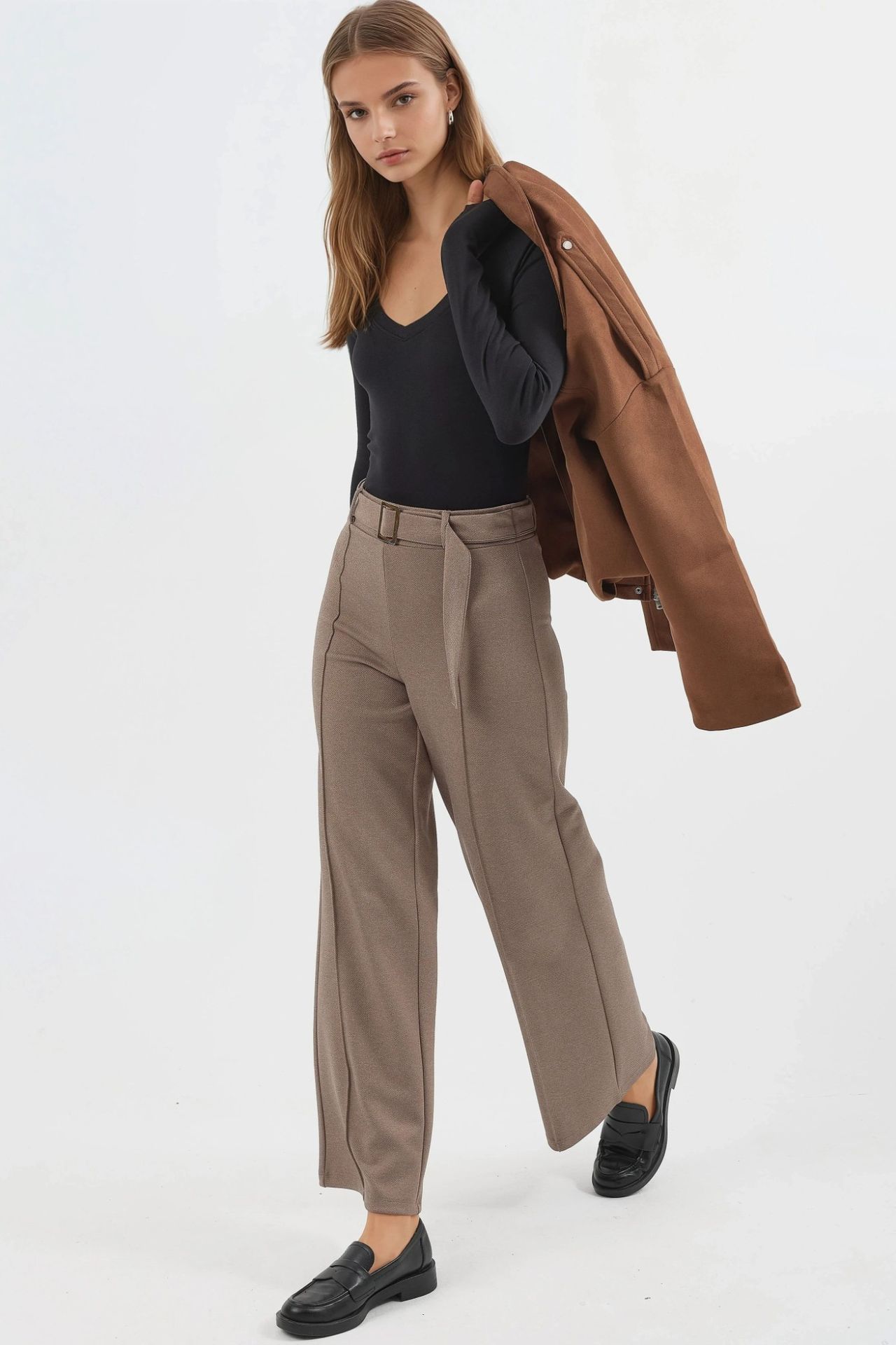 BUSEM V-Neck Long Sleeve Fitted Blouse 3
