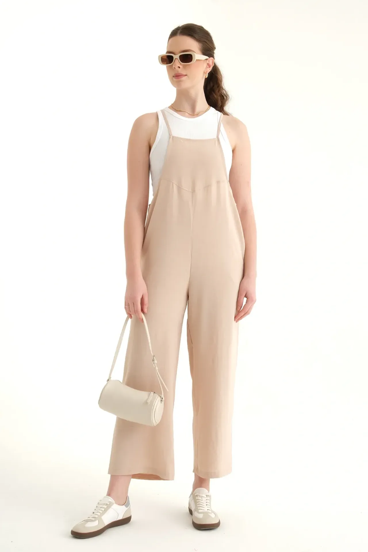 Wide Leg Overall Jumpsuit