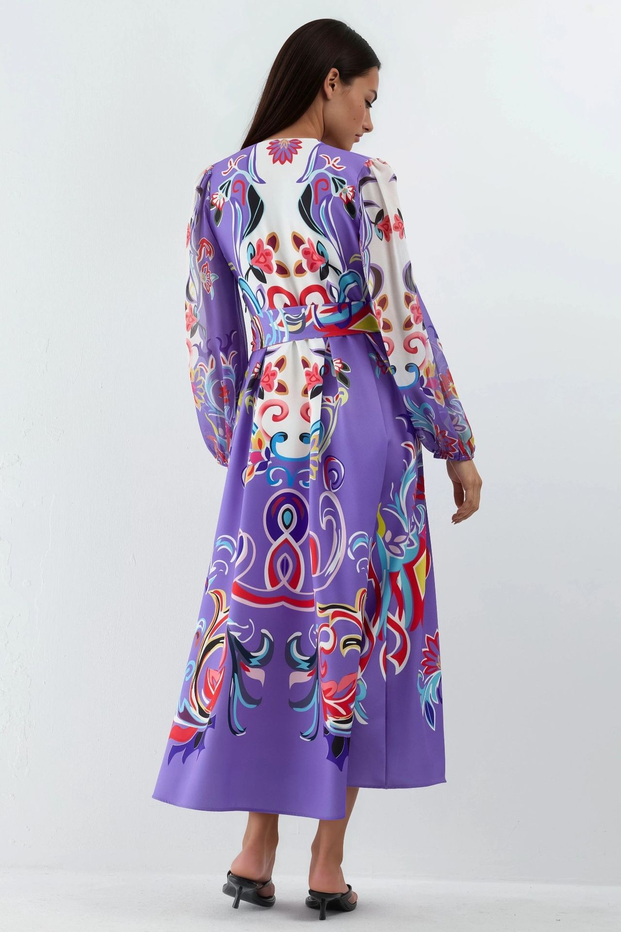 MSN Floral Print Maxi A-Line Dress 3