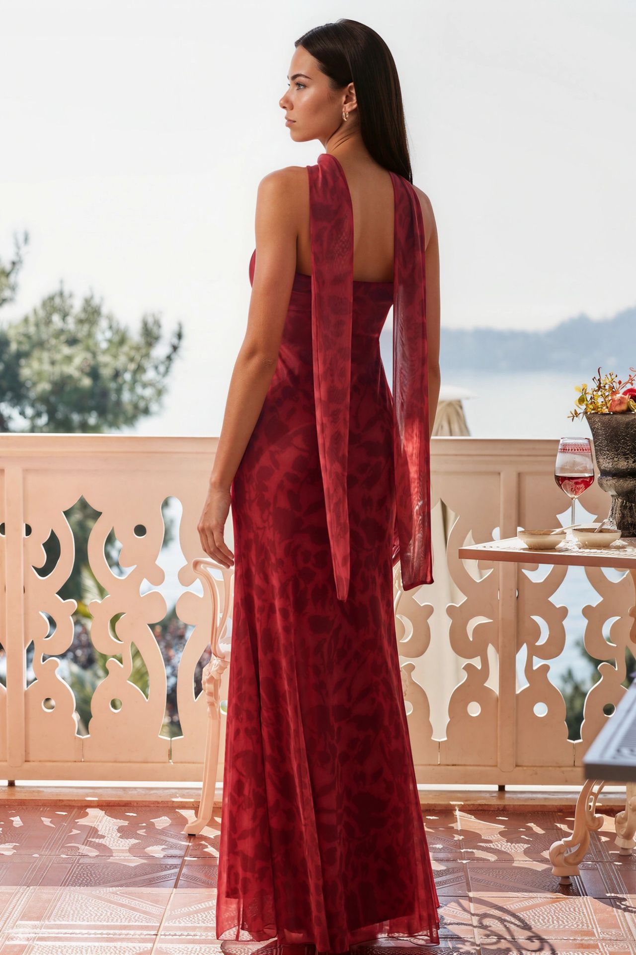 Strapless Flowering Bodycon Maxi Dress 2