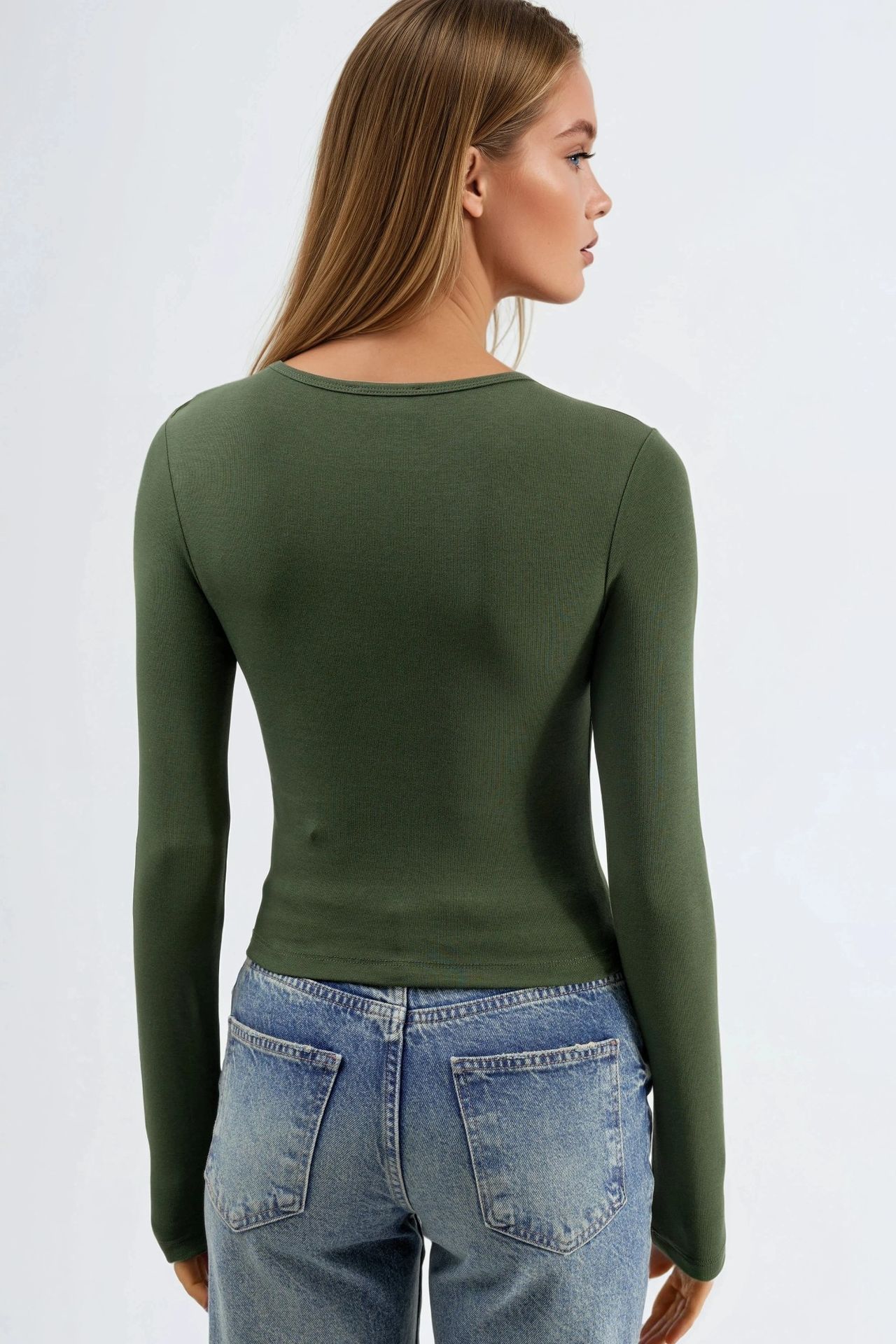 BUSEM Long Sleeve Crew Neck Blouse 3