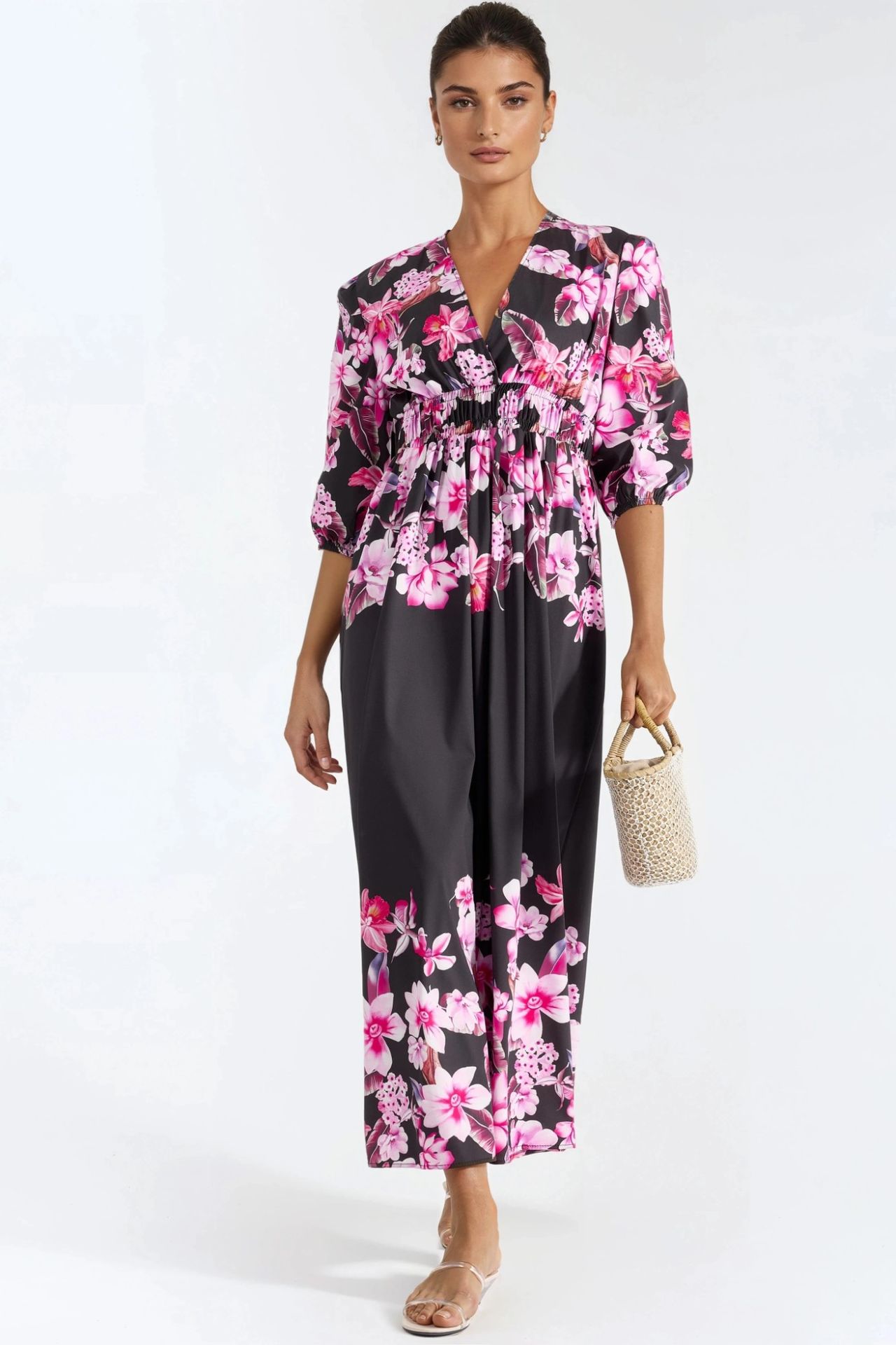 MSN Floral V-neck Maxi Dress 1