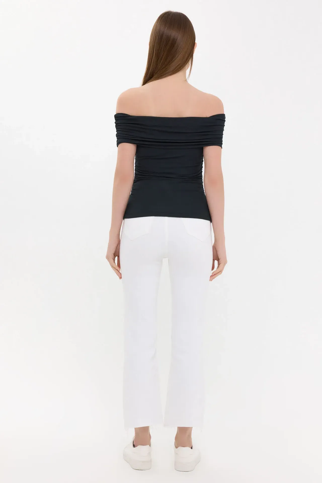 Off-Shoulder Ruched Bodycon Top