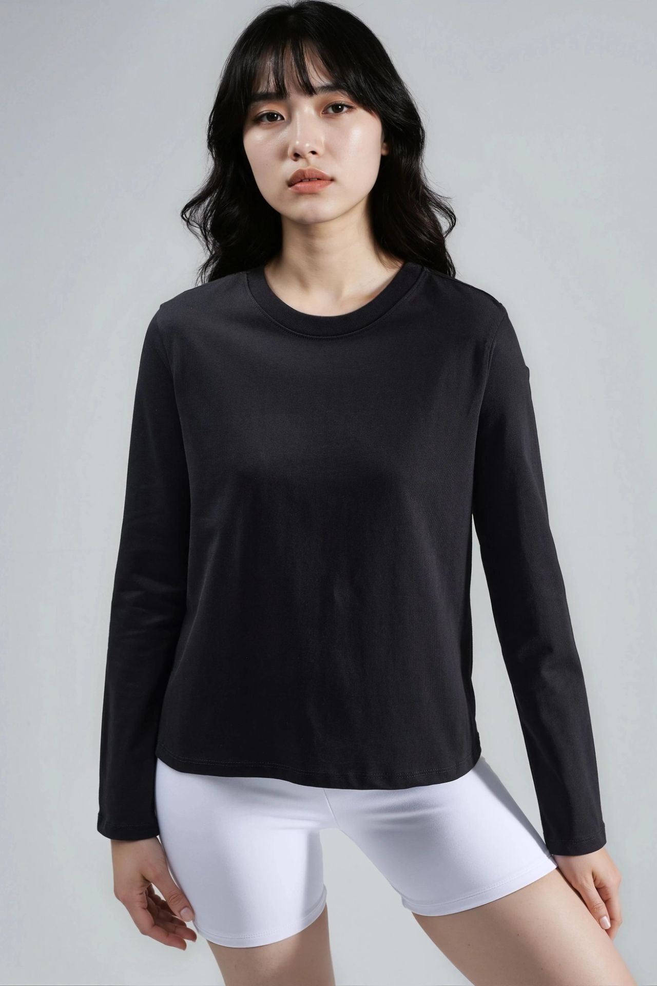 BUSEM Long Sleeve Crew Neck Basic Blouse 1