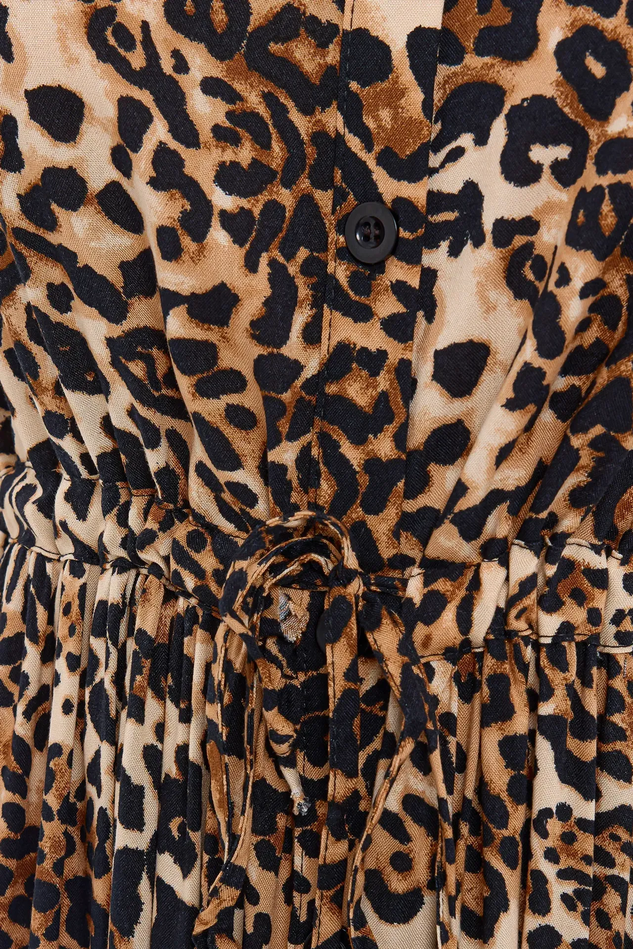 Animal Print Long Sleeve Maxi Dress with Mock Neck