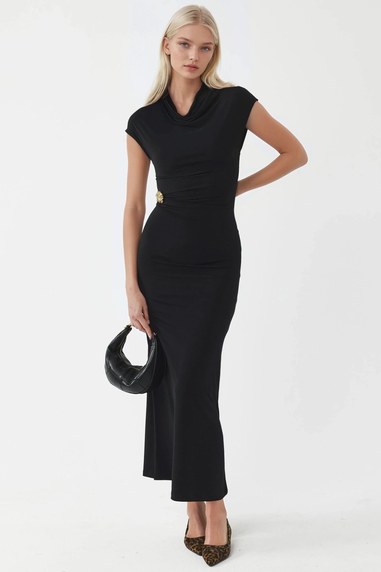 BUSEM Midi Dress with Stone Accessory 6