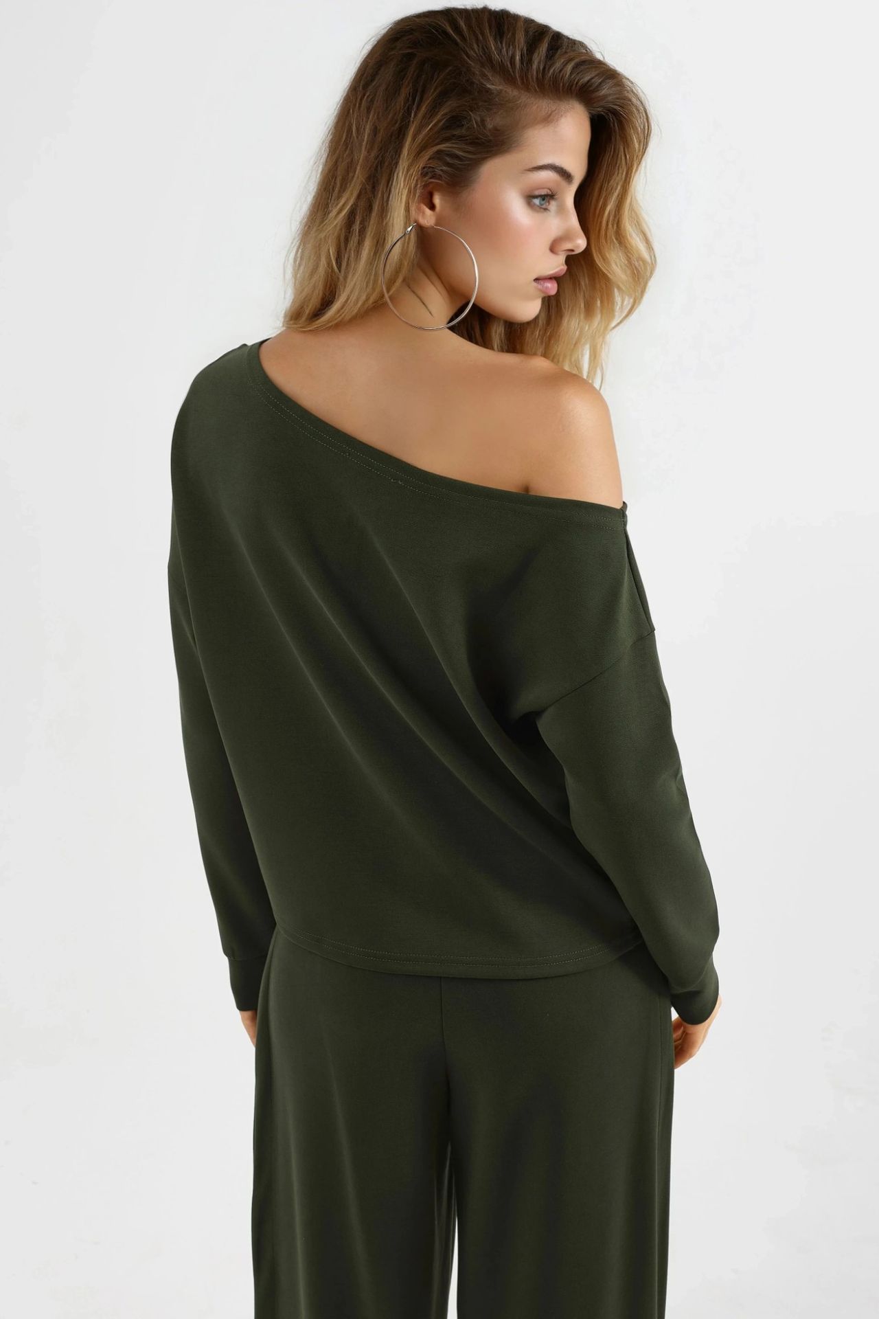 BUSEM Asymmetrical Collar Relaxed Fit Sweatshirt 3
