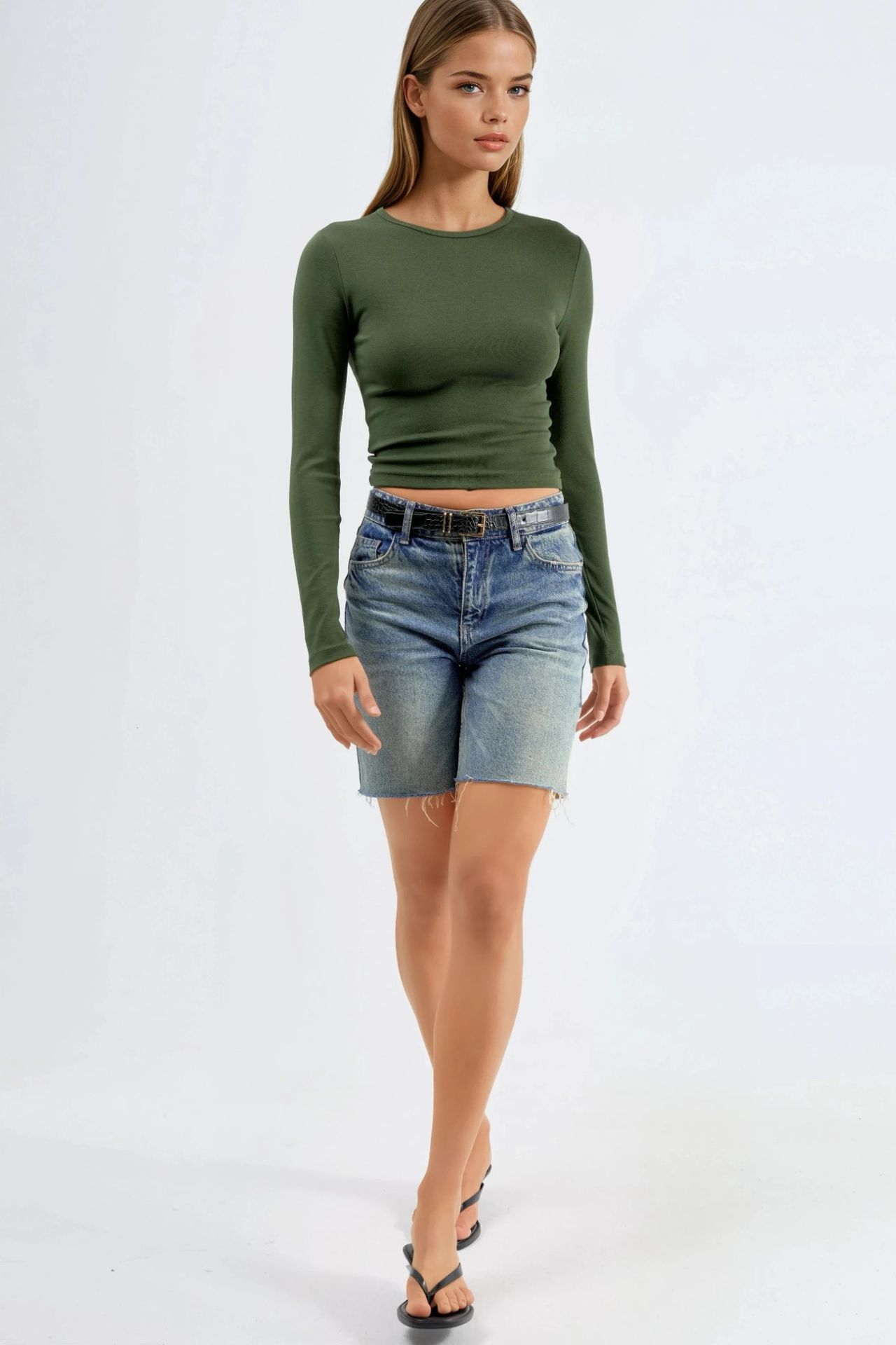 BUSEM Long Sleeve Crew Neck Blouse 4
