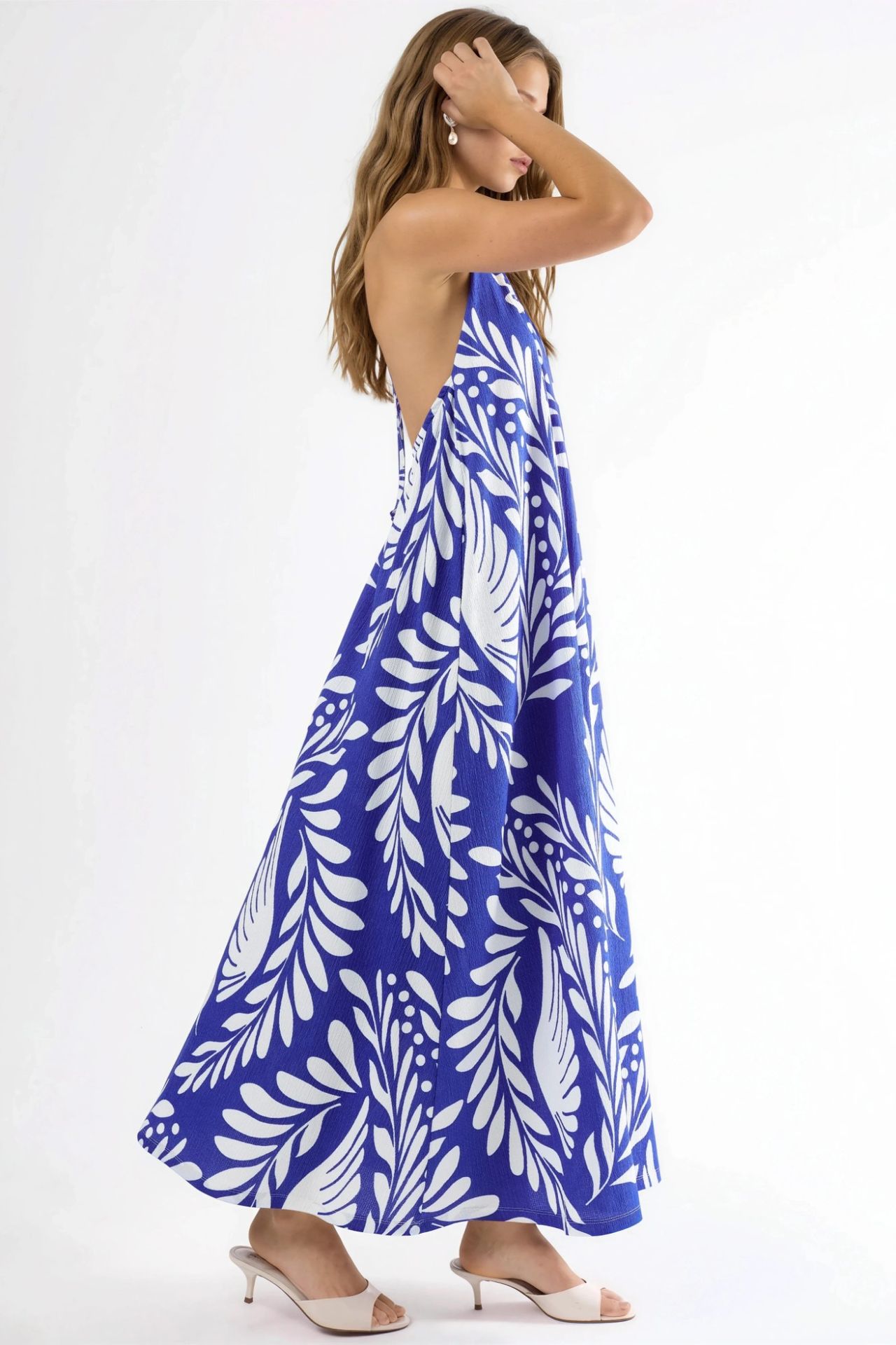 Patterned Halter Neck Maxi Dress 6
