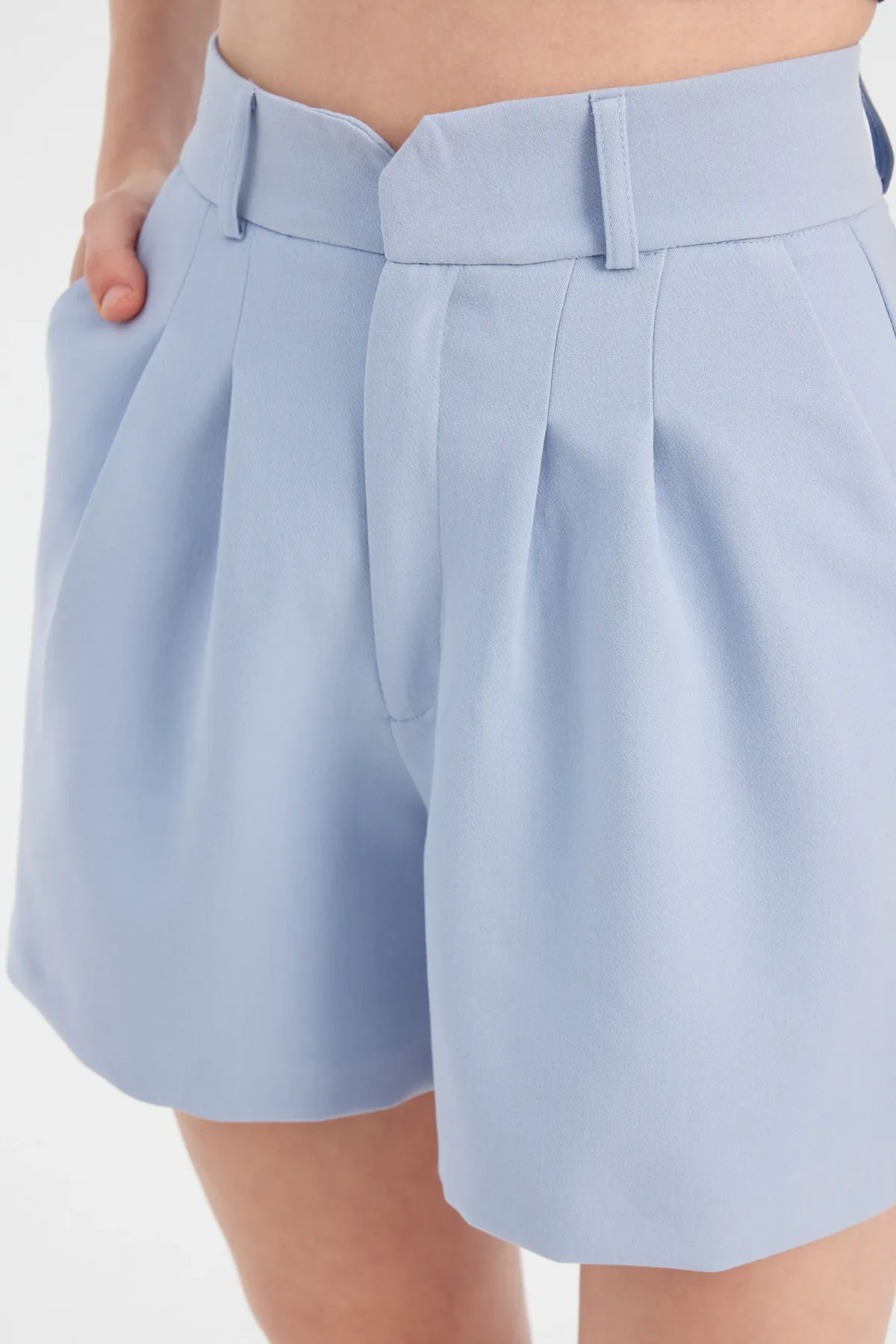 Pleated High Waist Wide-Leg Shorts 5