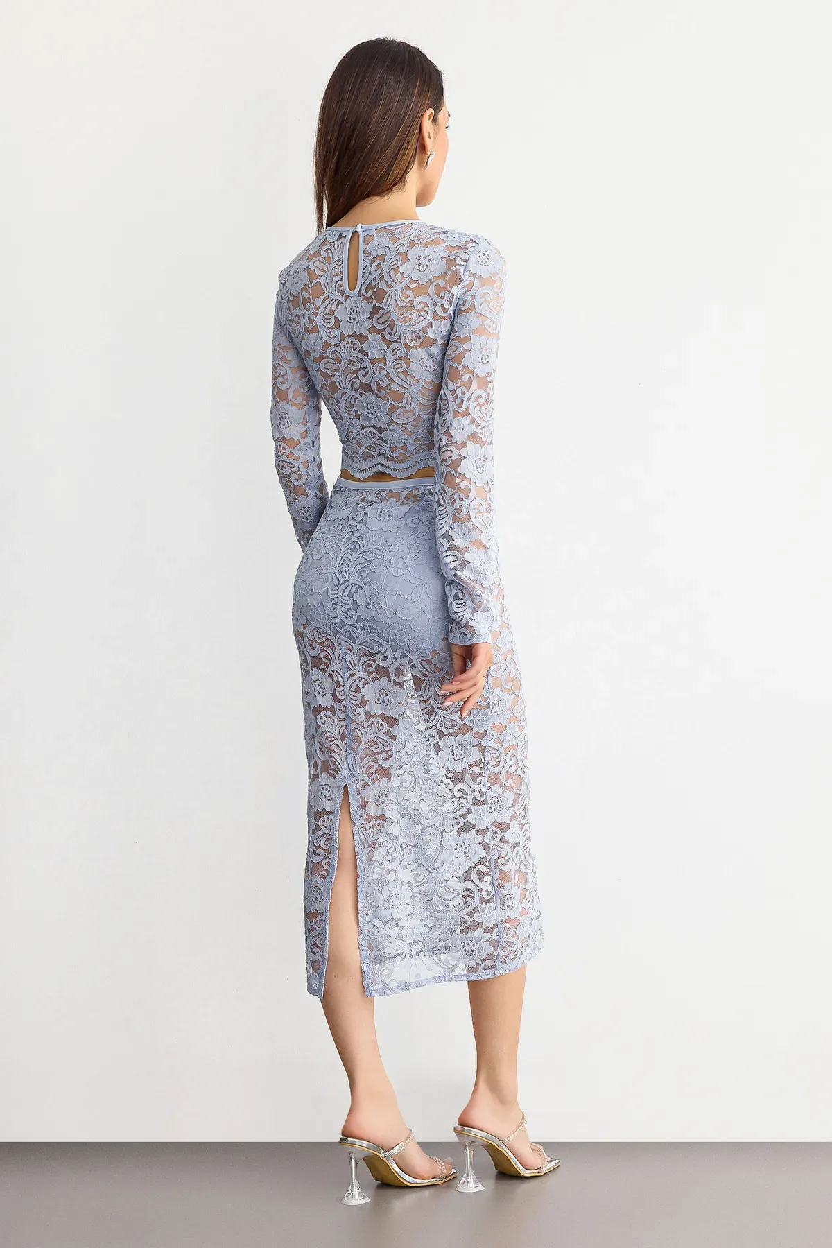 High-Waist Midi Skirt Lace Coords Set 4