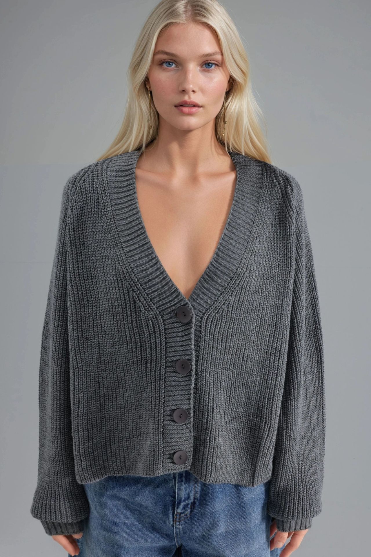 MY FASHION Ribbed Knit Button-Up Crop Cardigan 6