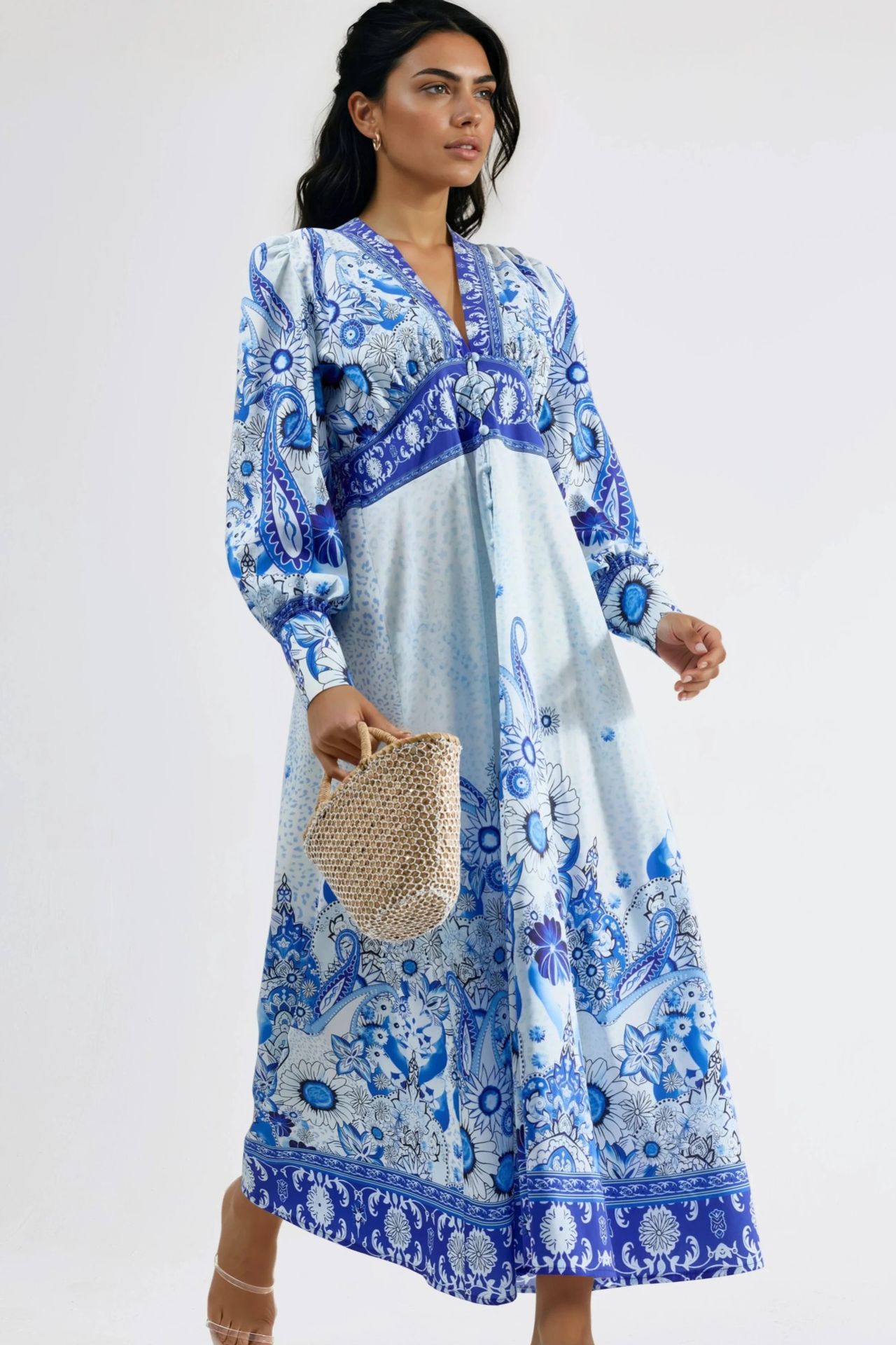 MSN Floral Maxi Dress with Paneled Design 2