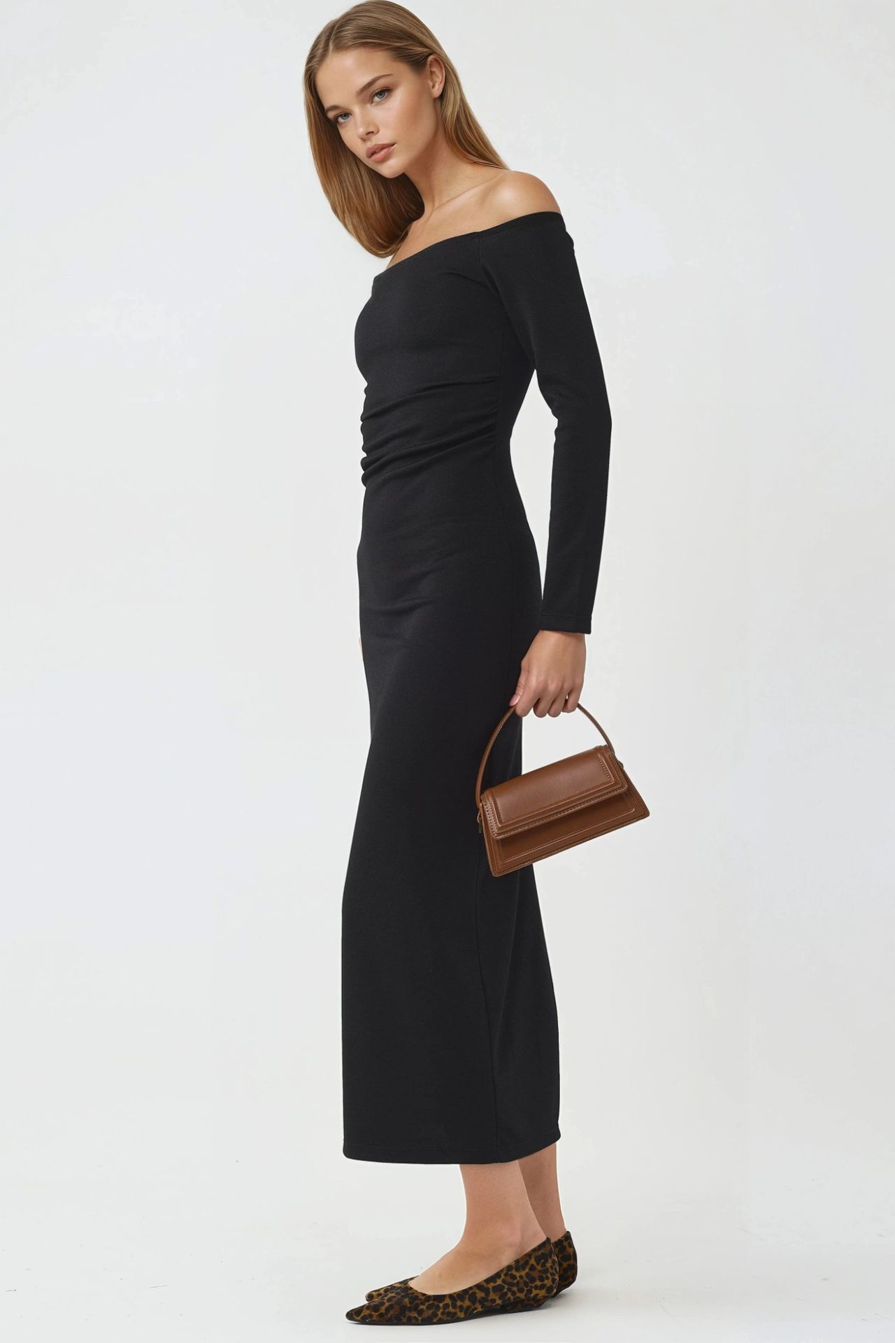 BUSEM Off-Shoulder Bodycon Maxi Dress 3