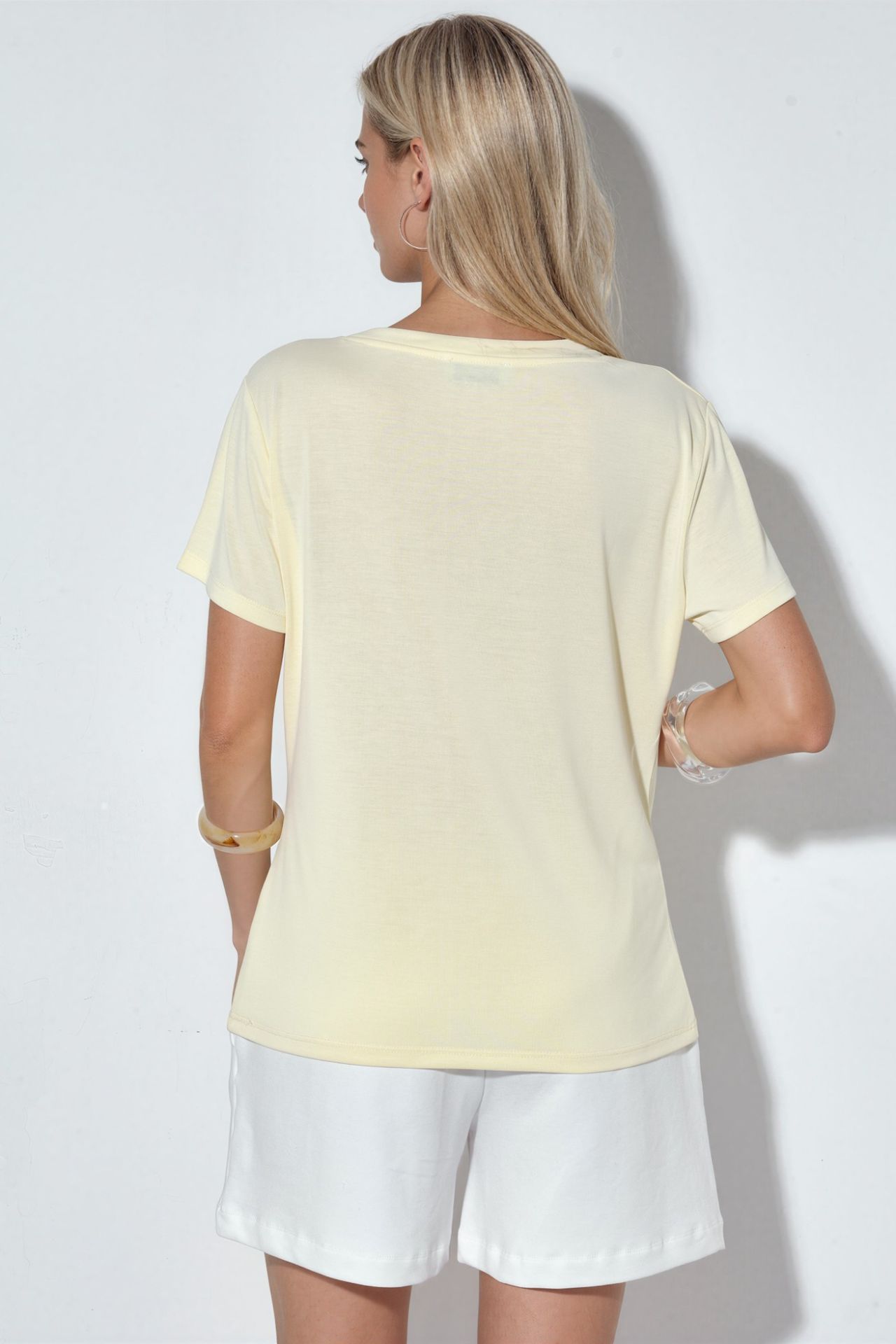 BUSEM V-Neck Short Sleeve Modal Blouse 3