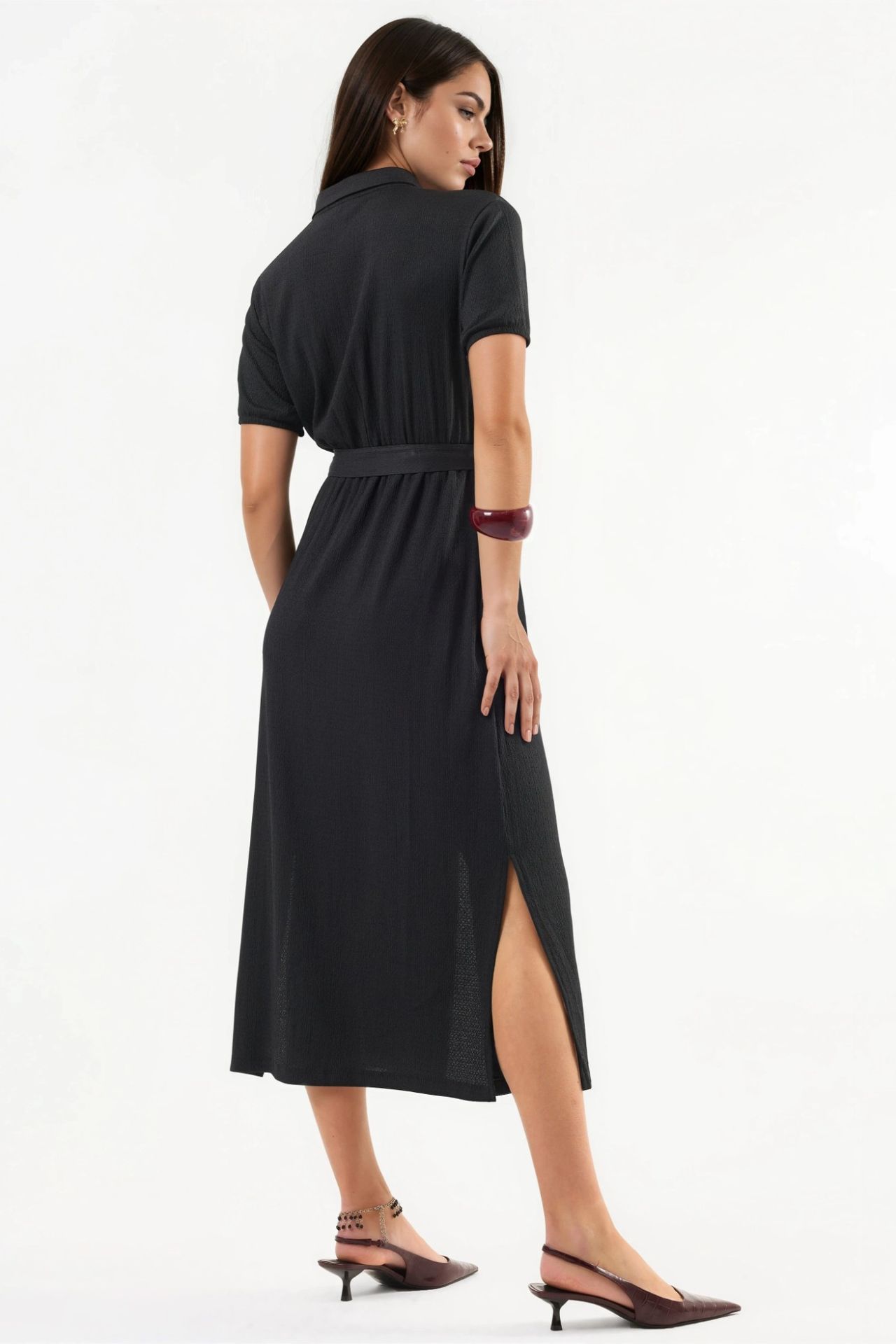 BUSEM Belted Midi Shirt Dress 3