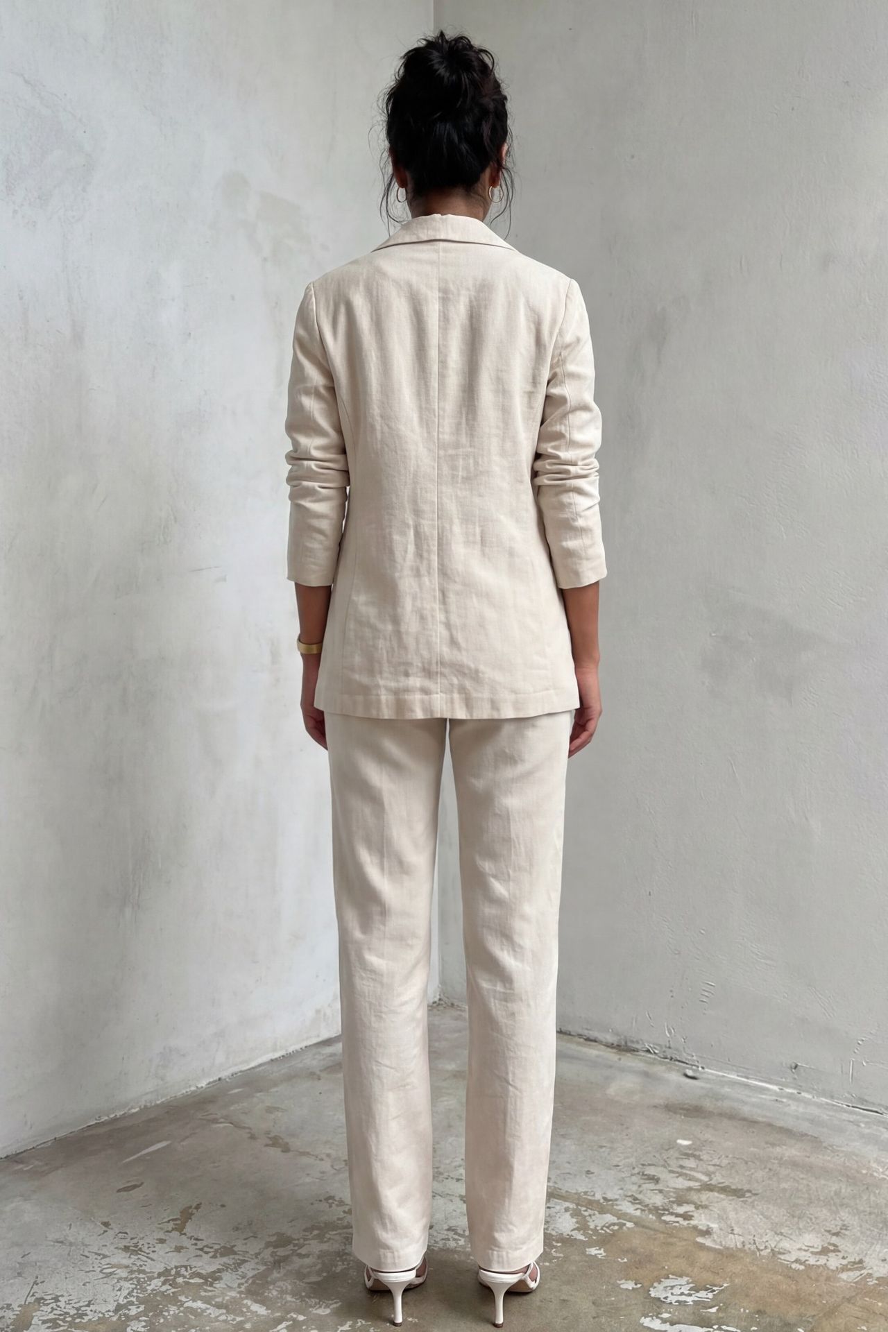 MY FASHION Buttoned Jacket Collar Two-Piece Set 2