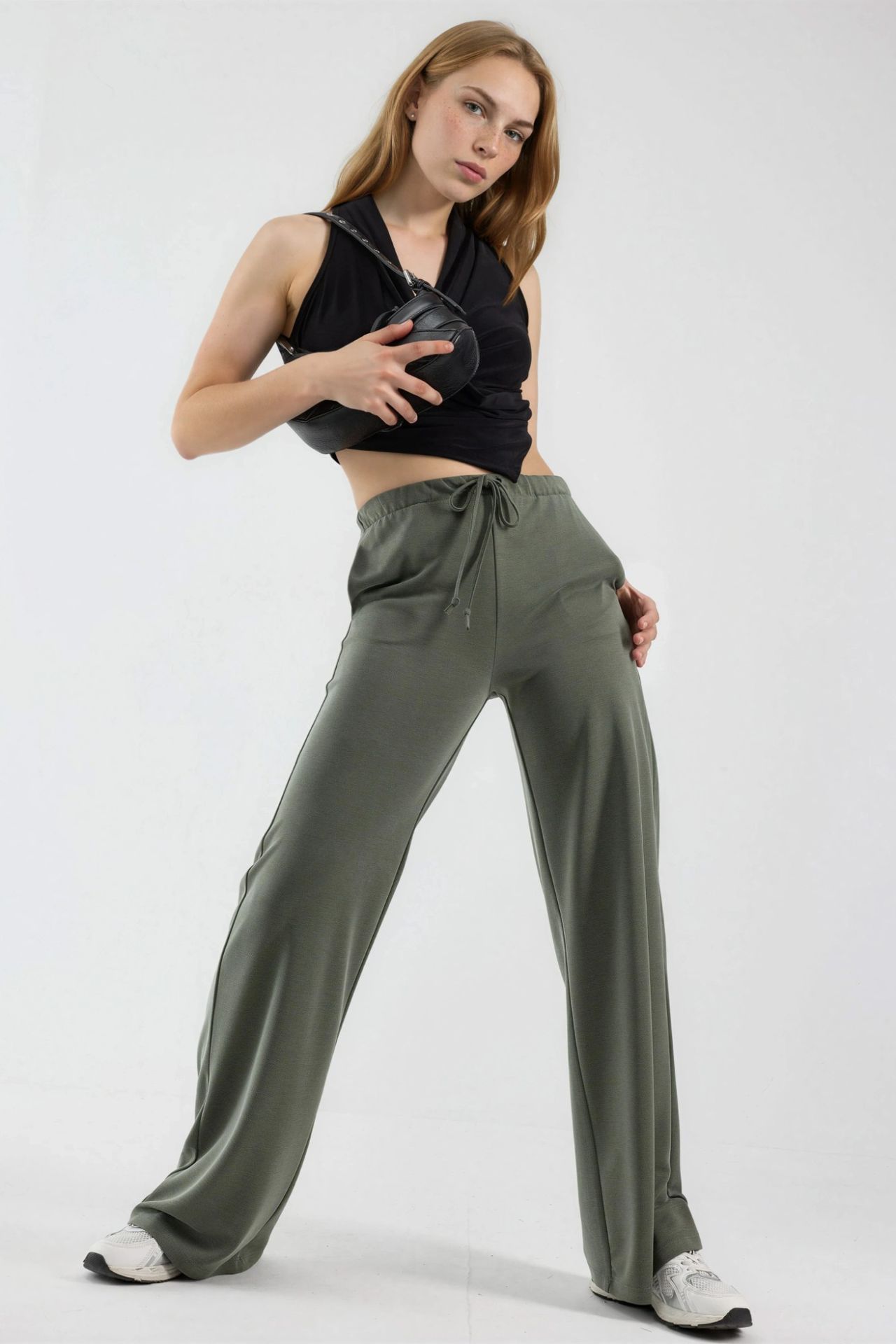 BUSEM Wide Leg Drawstring Waist Sweatpants 6