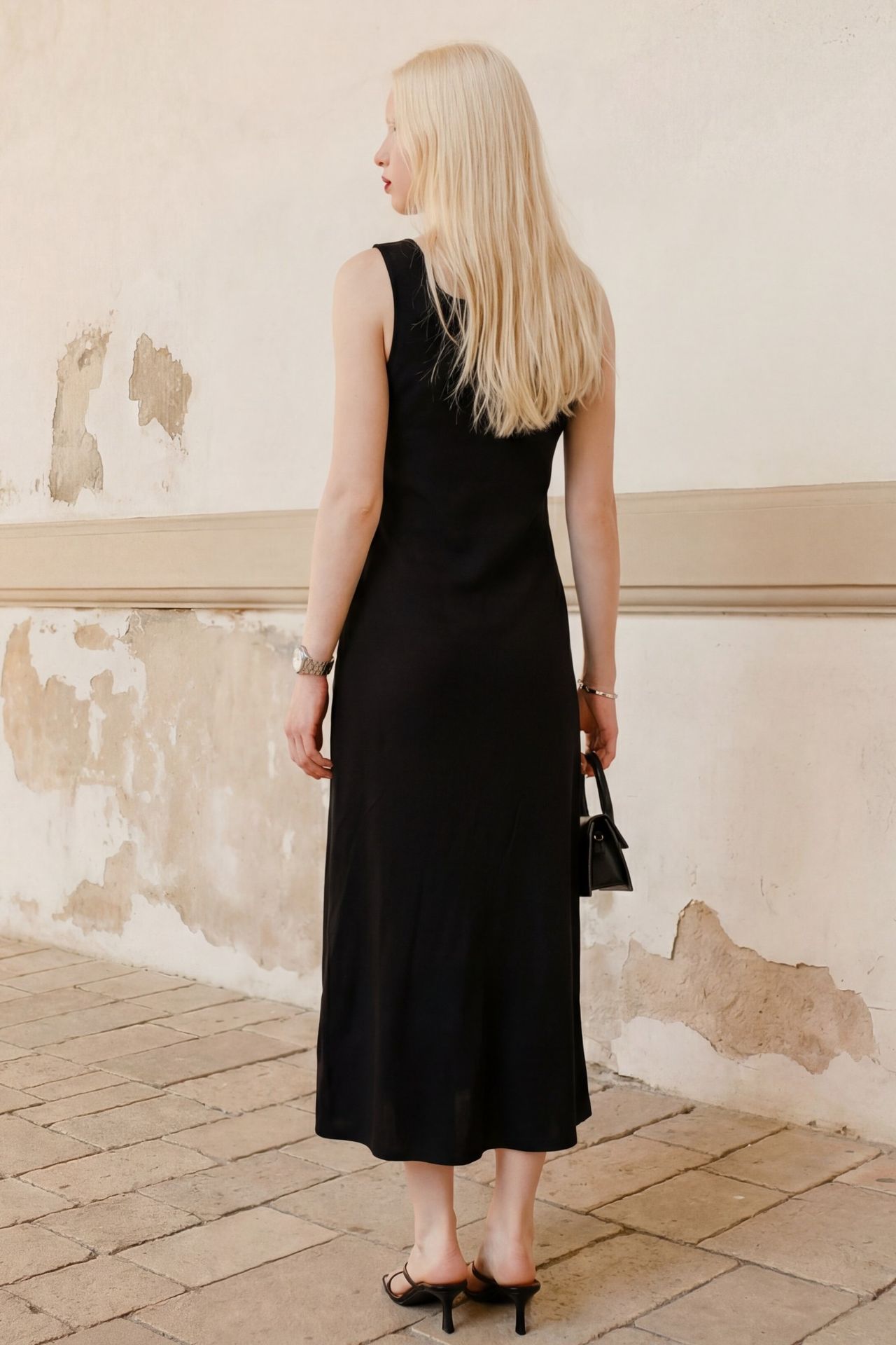 MY FASHION Midi Linen Dress with Tie Detail 4