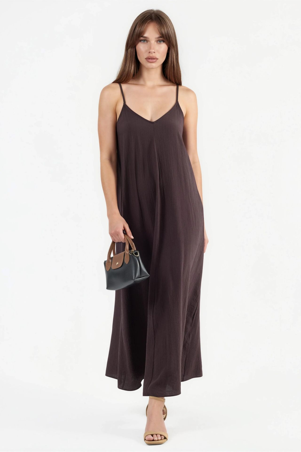 BUSEM V-Neck Midi Slip Dress