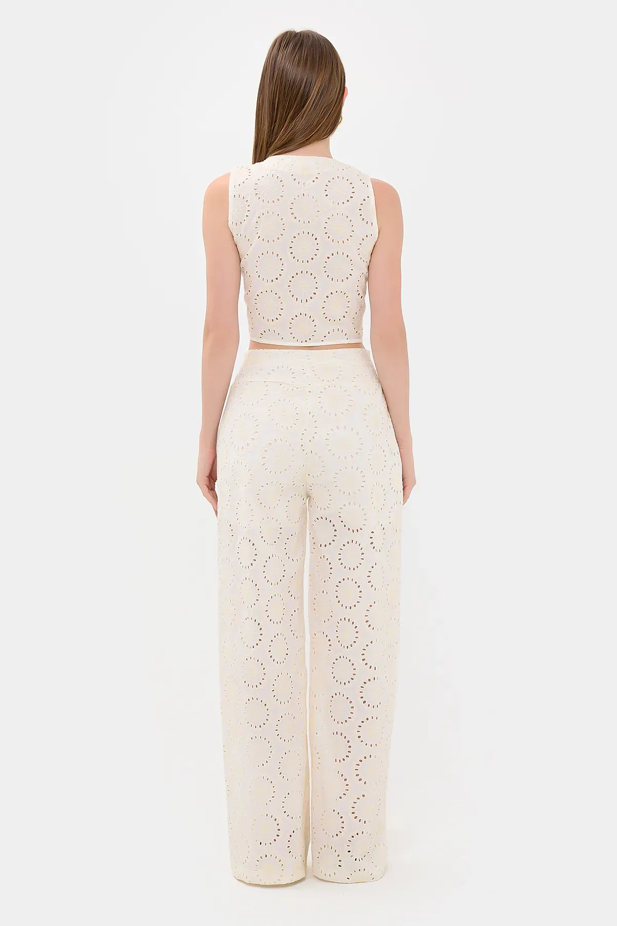Embroidered Cotton V-Neck Sleeveless Waistcoat 5