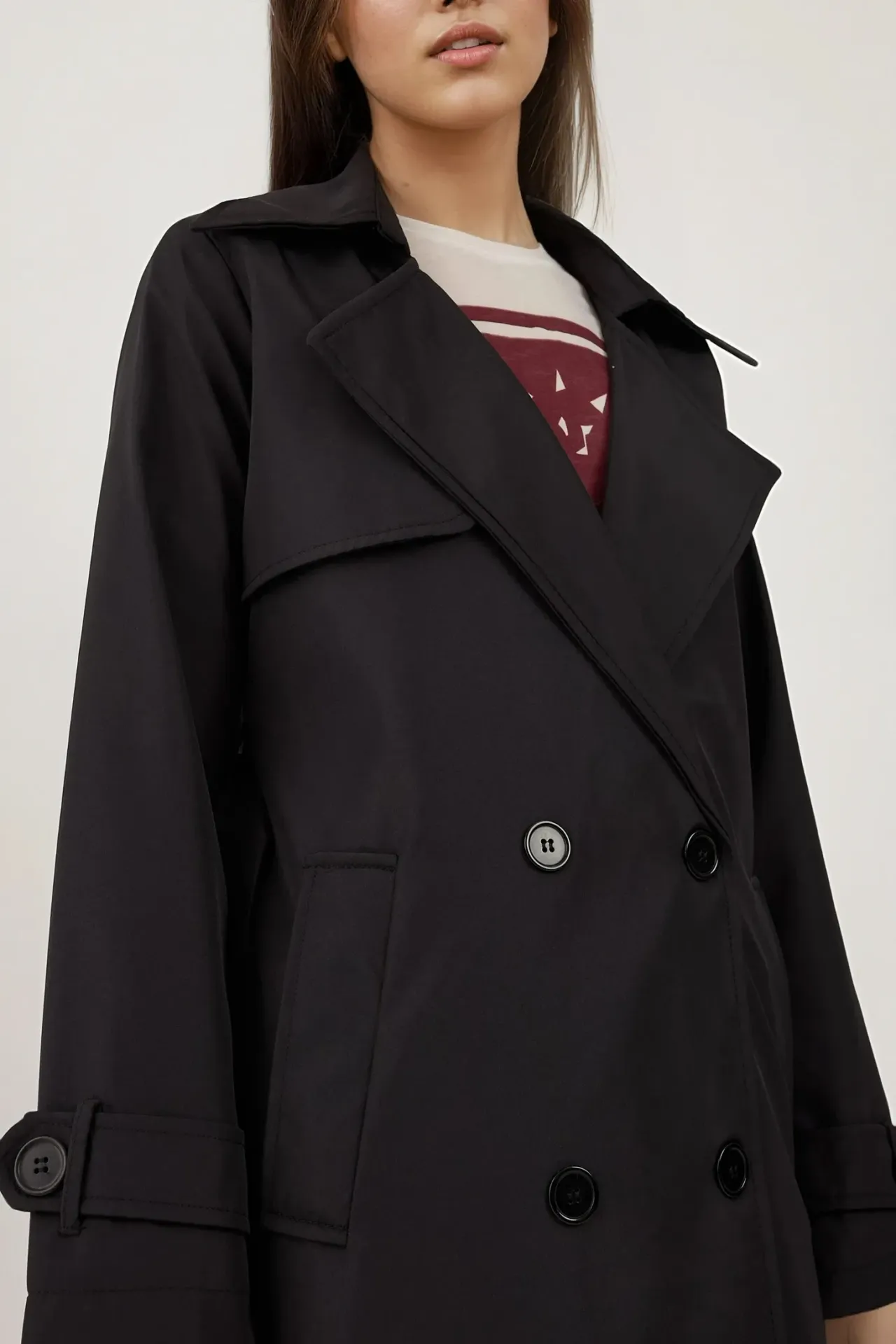 BDART Belted Long-Sleeve Trench Coat 4