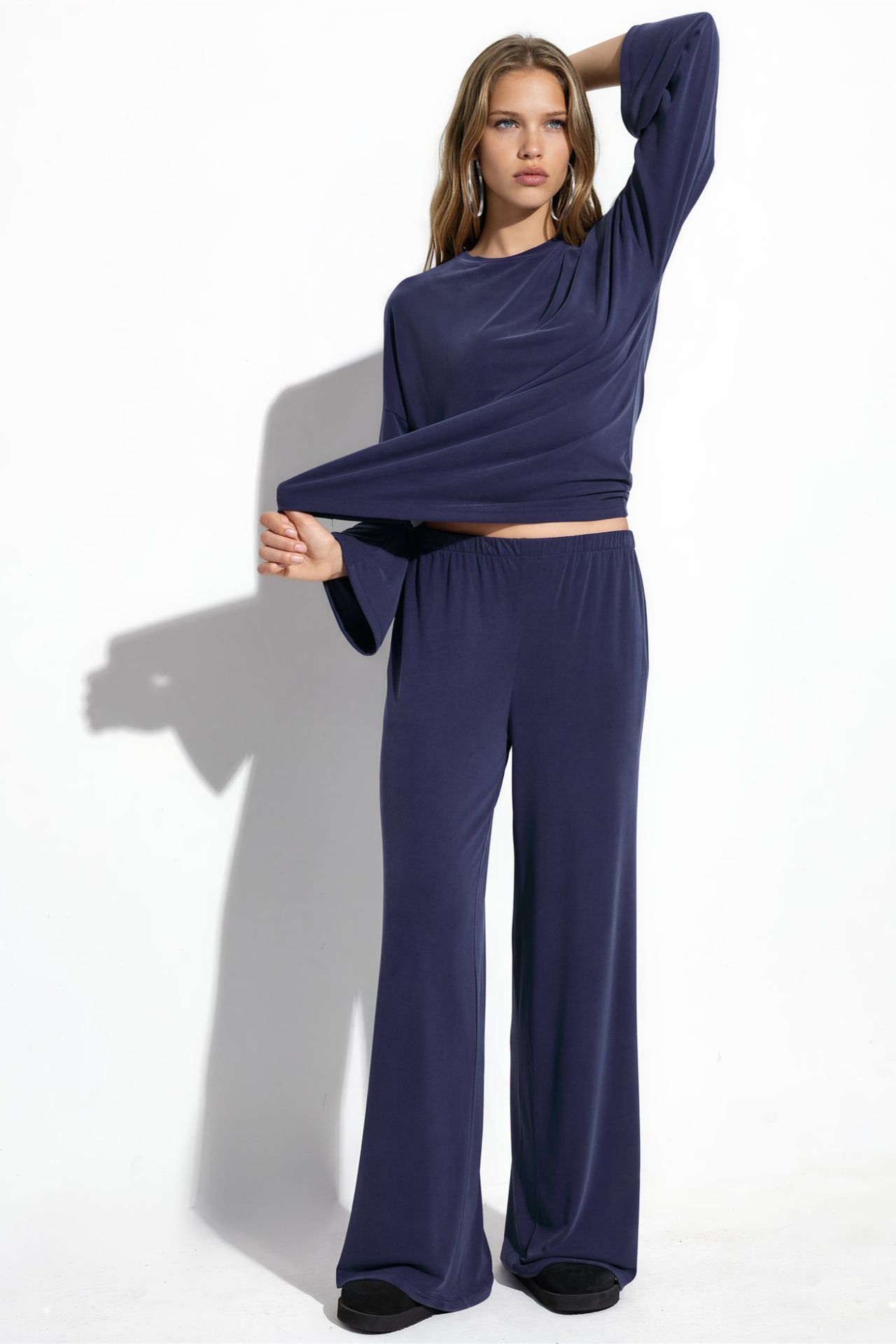 BUSEM Elastic Waist Straight Leg Modal Pants 1