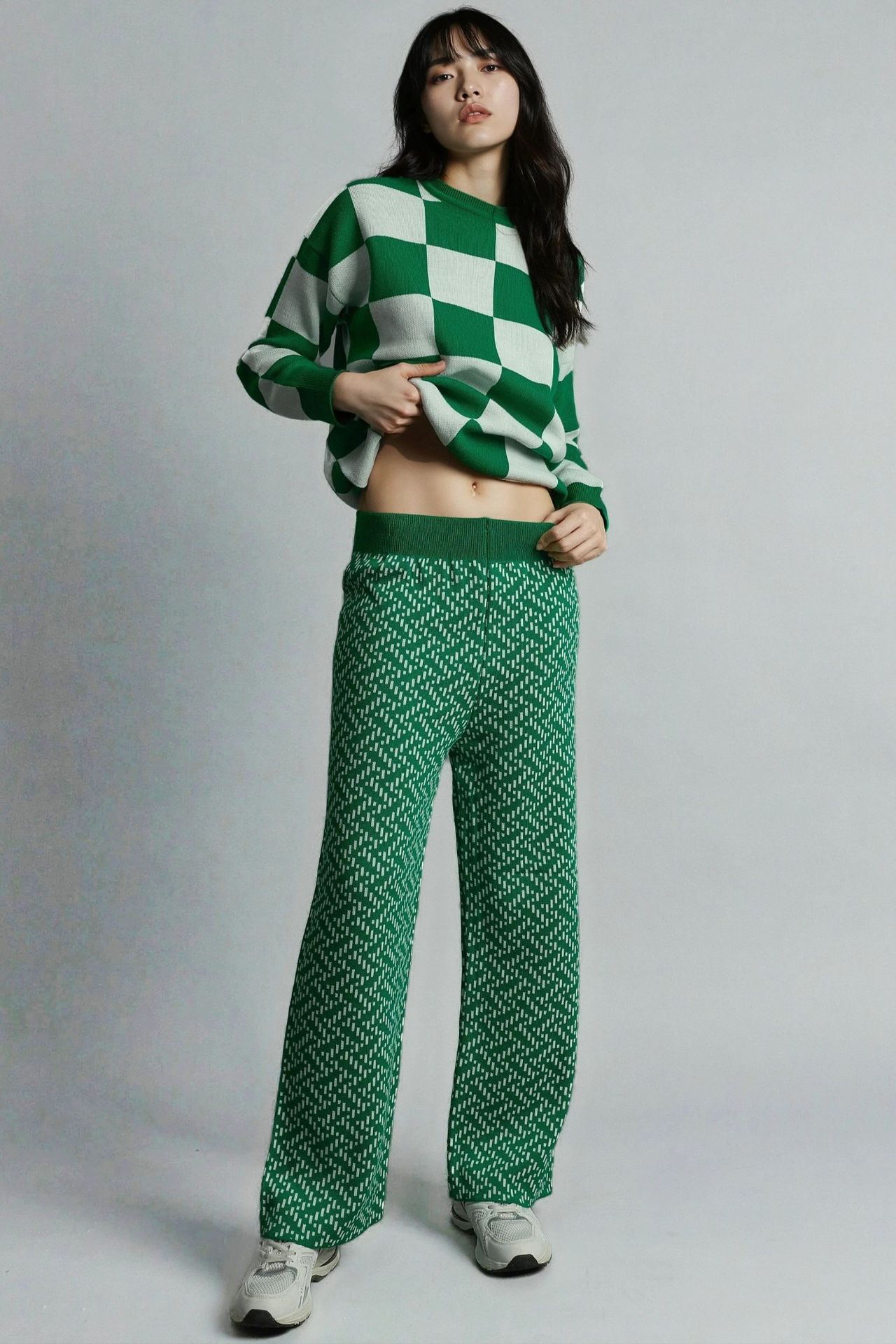 MY FASHION Patterned Pull-On Knit Pants with Elastic Waist 4