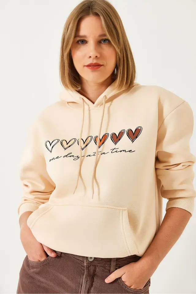LUCCI Hooded Cotton Motto Hoodie with Pocket