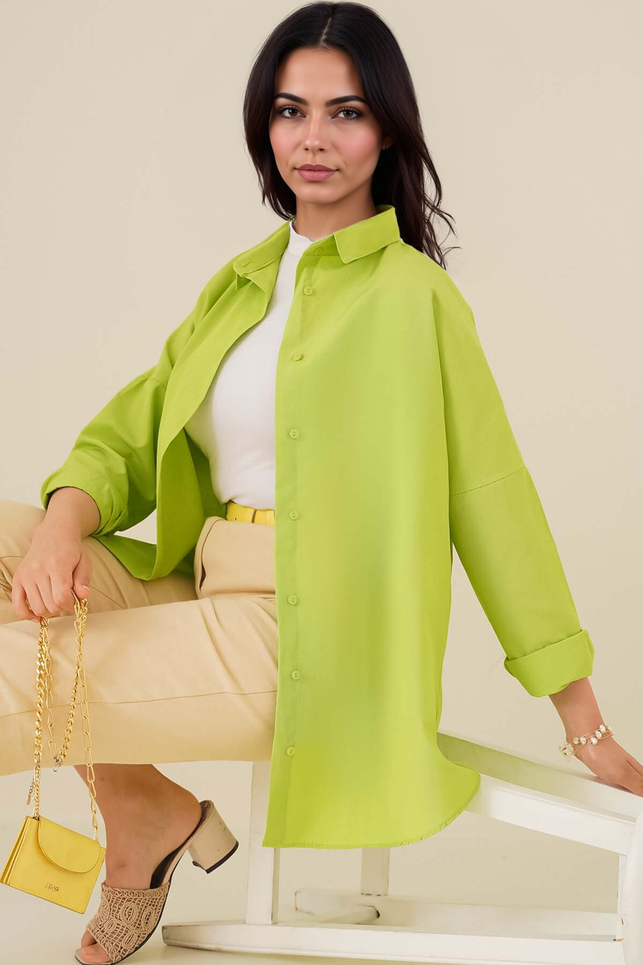 BDART Relaxed Fit Poplin Shirt with Button Closure 1