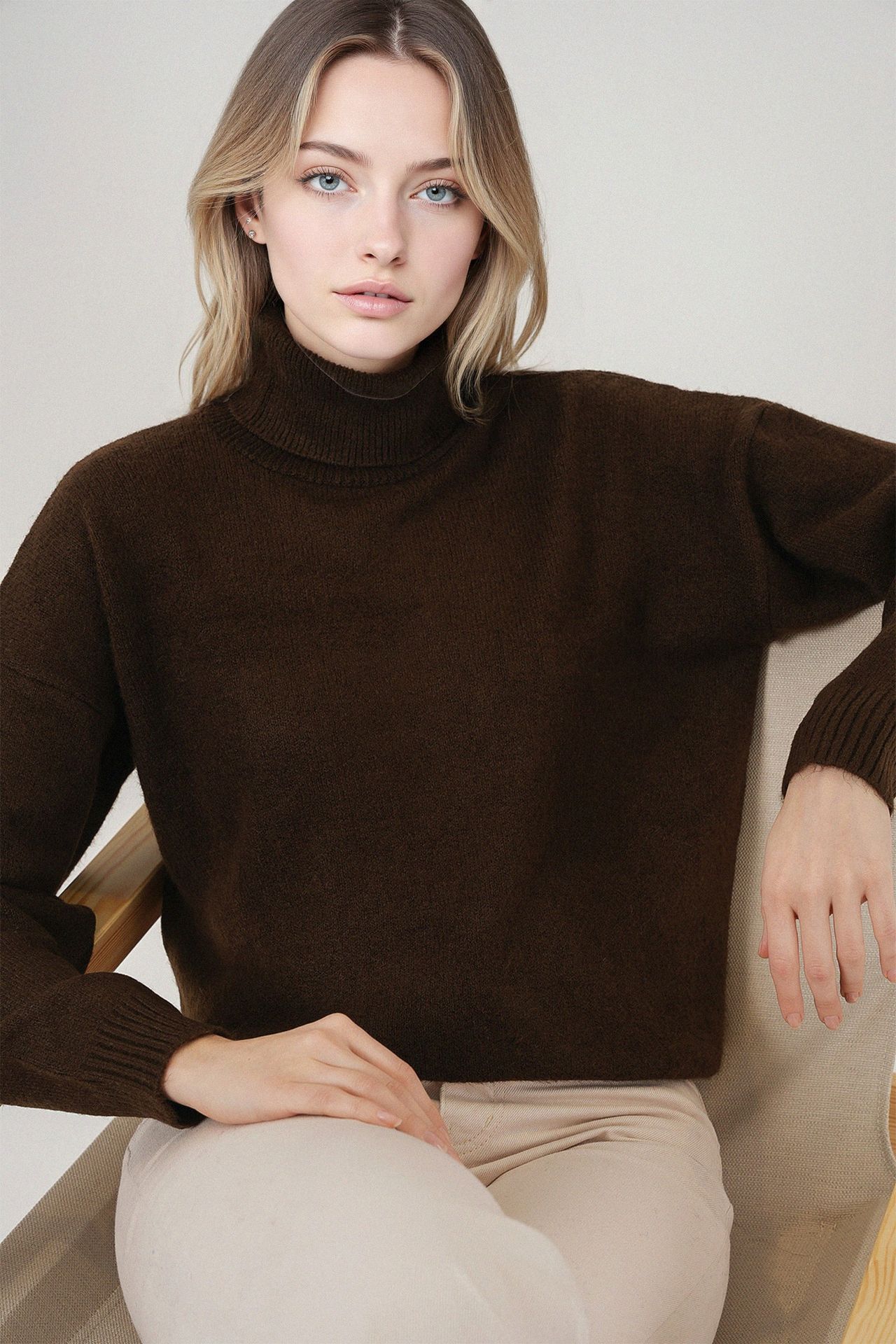 BDART Oversized Ribbed Turtleneck Sweater 1