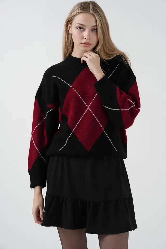 BDART Textured Mini Knit Skirt with Ruffle Detail