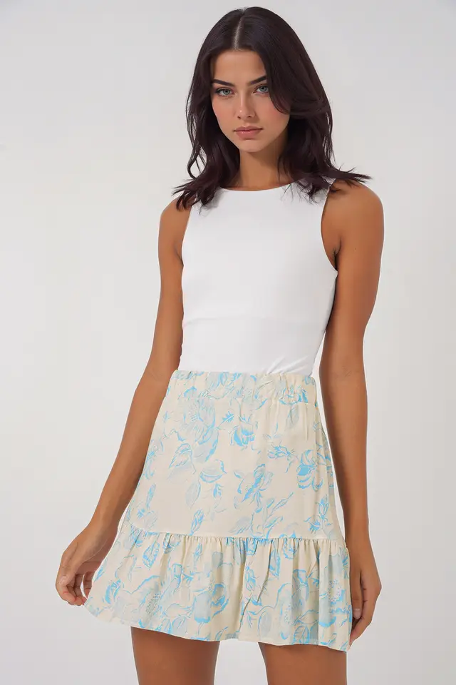 BDART Textured Mini Knit Skirt with Ruffle Detail