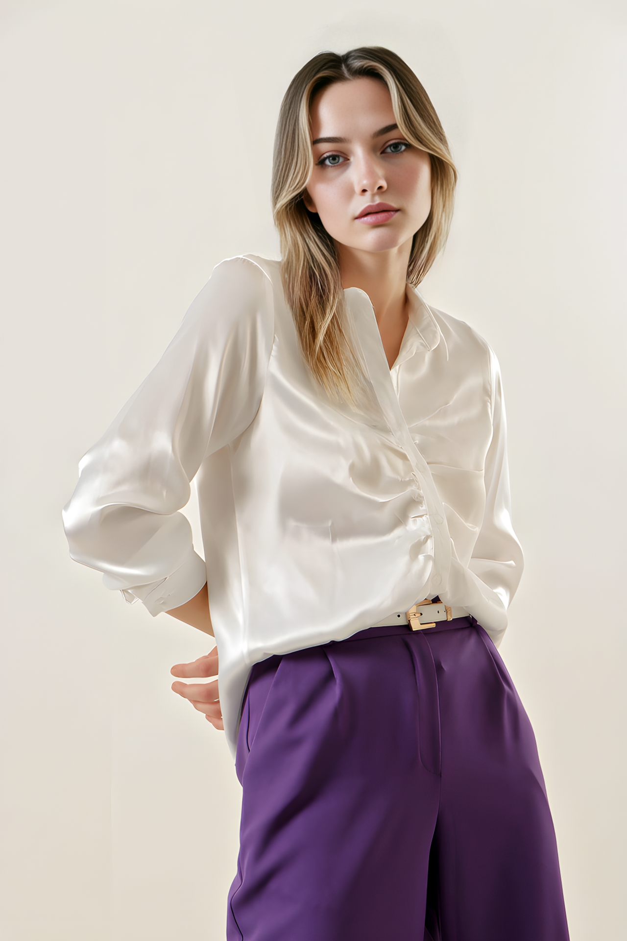 BDART Satin Button-Up Shirt with Lining 3