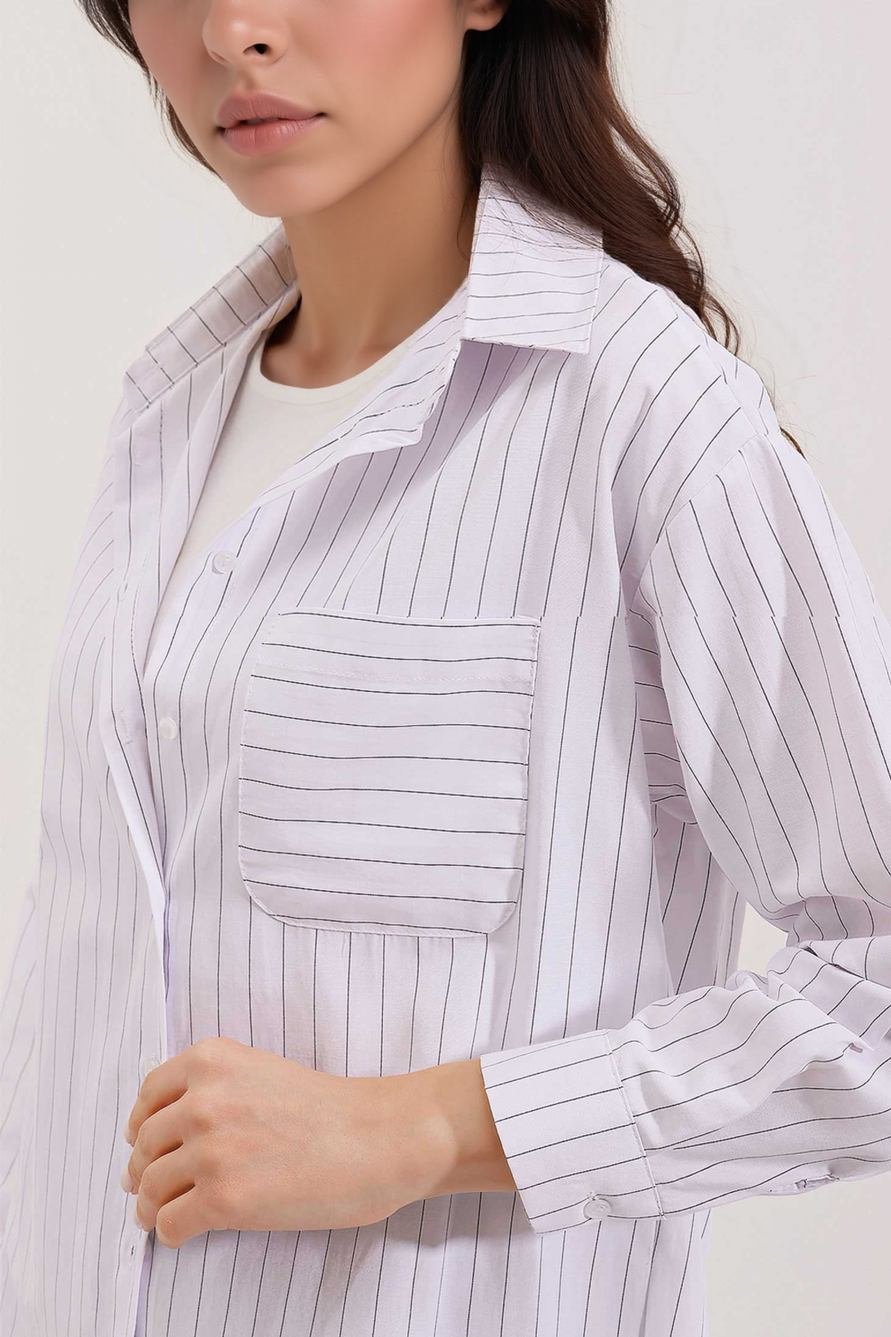 BDART Oversized Striped Poplin Shirt with Pocket 3